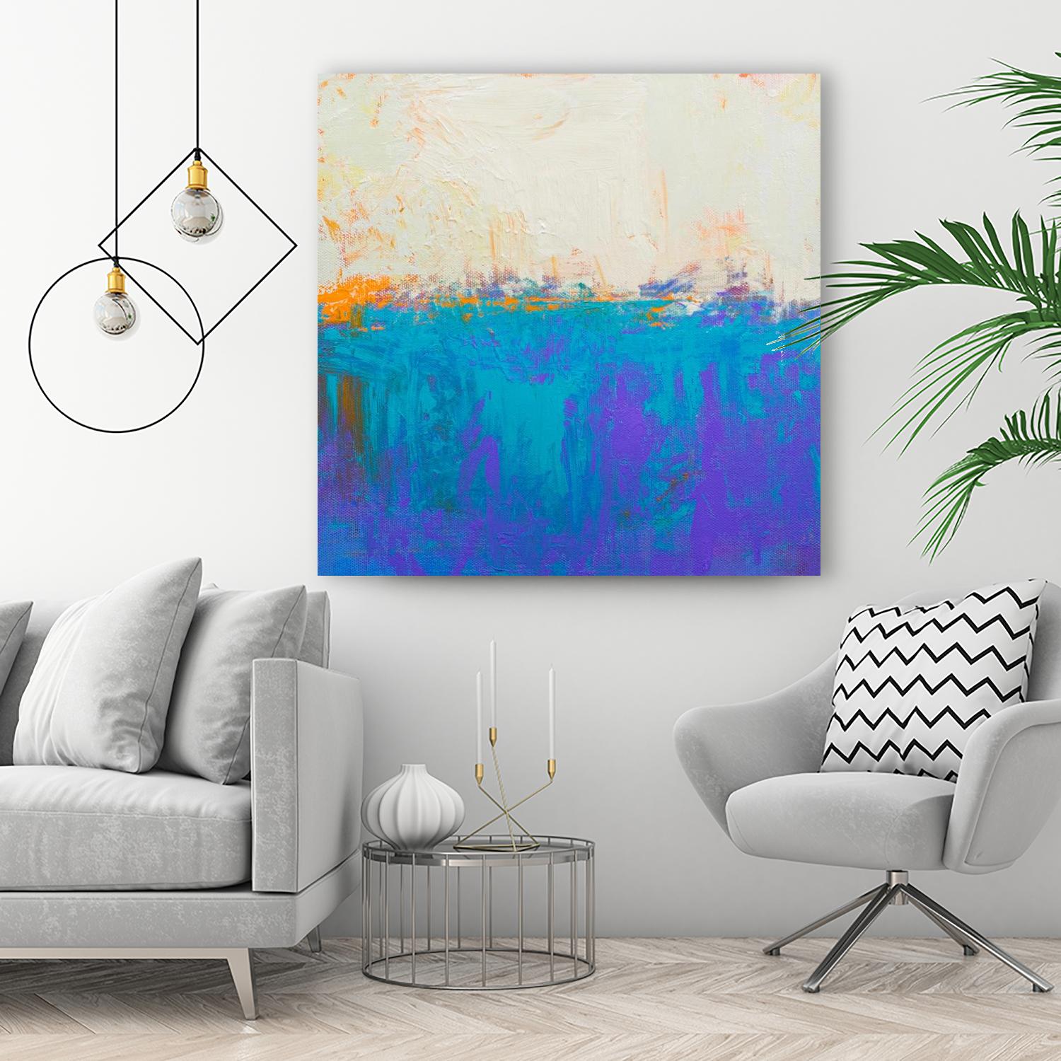 Orange Spark by Don Bishop on GIANT ART - beige abstract