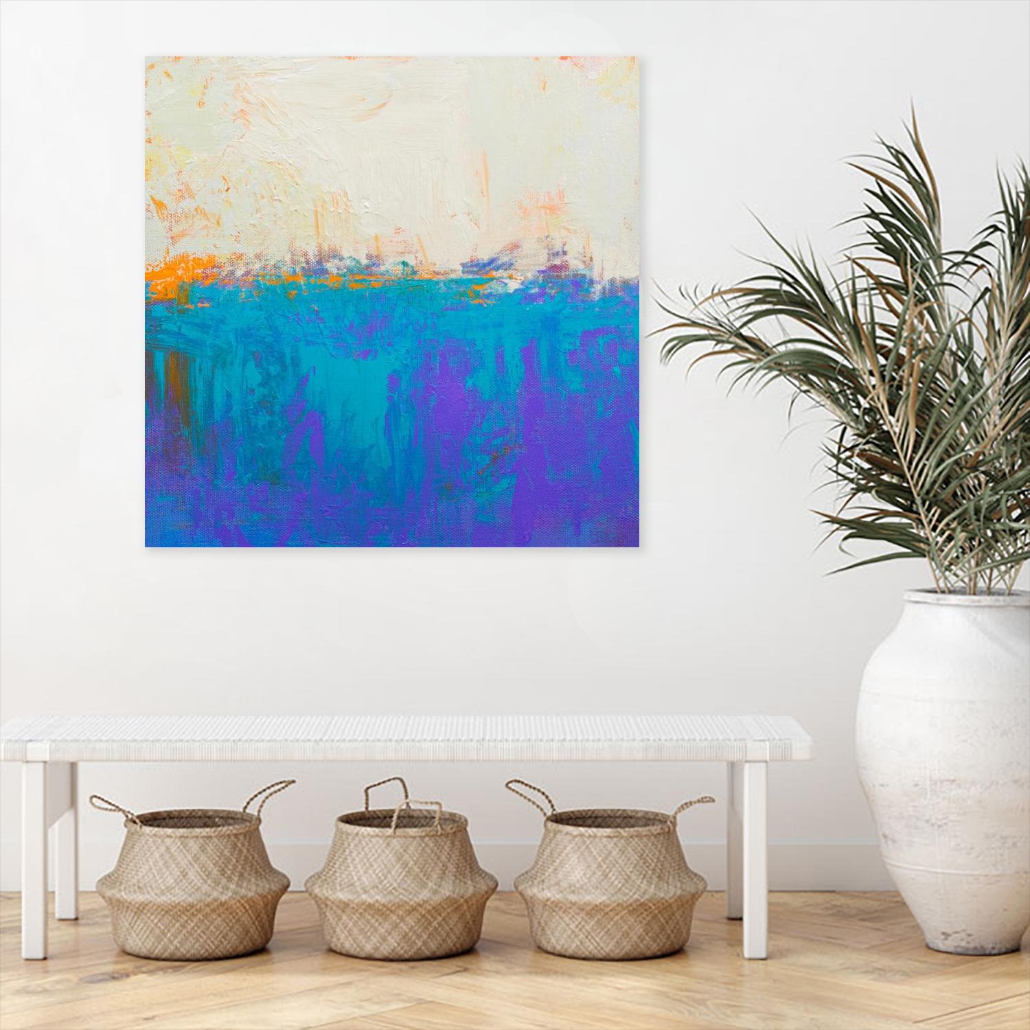 Orange Spark by Don Bishop on GIANT ART - beige abstract