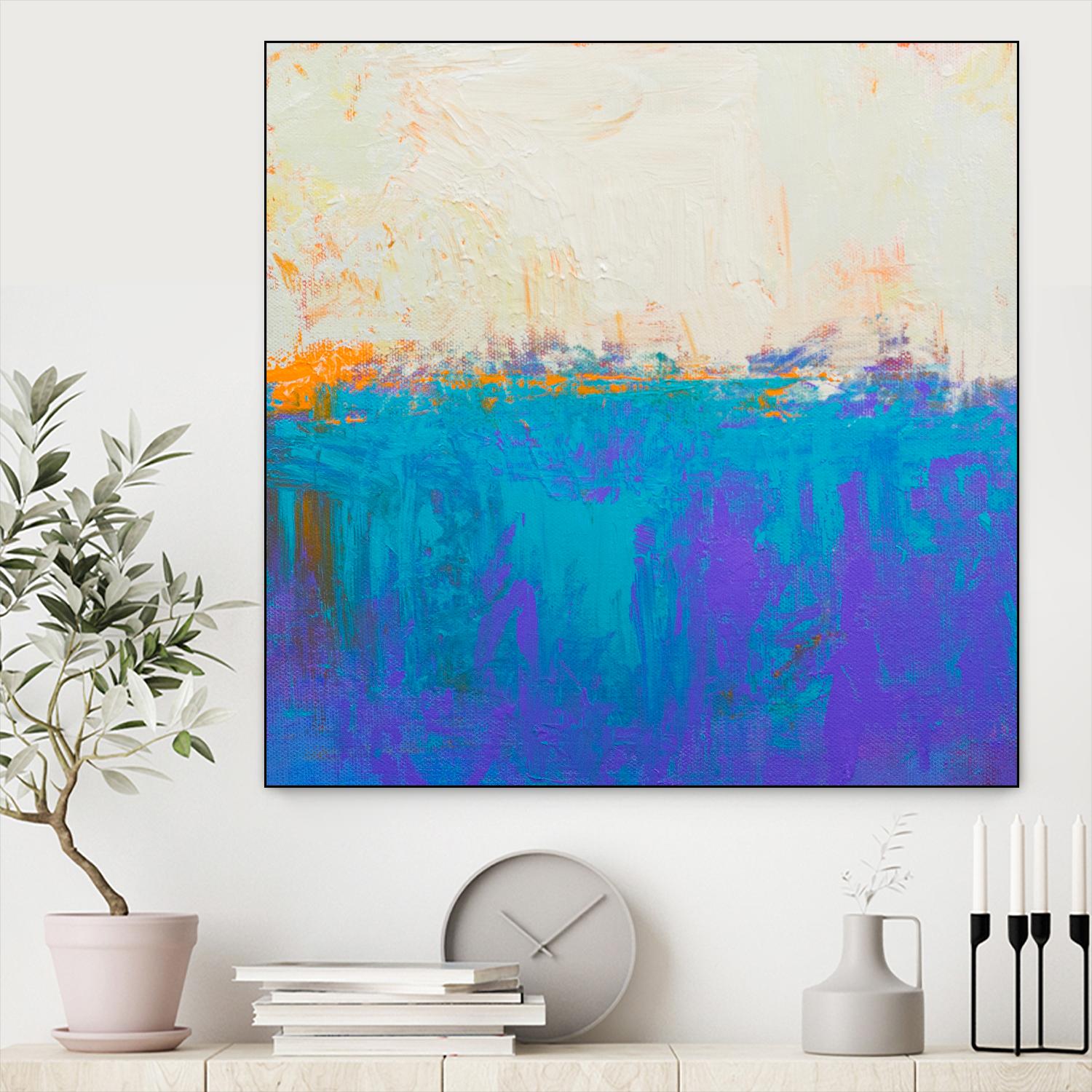 Orange Spark by Don Bishop on GIANT ART - beige abstract