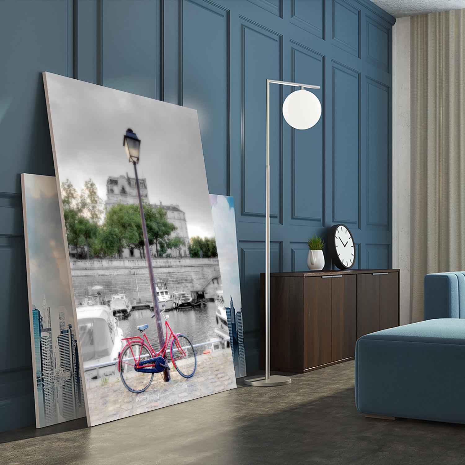 Bicycle St Martin Canal #1 by Alan Blaustein on GIANT ART - multicolor photography; landscapes; people/places