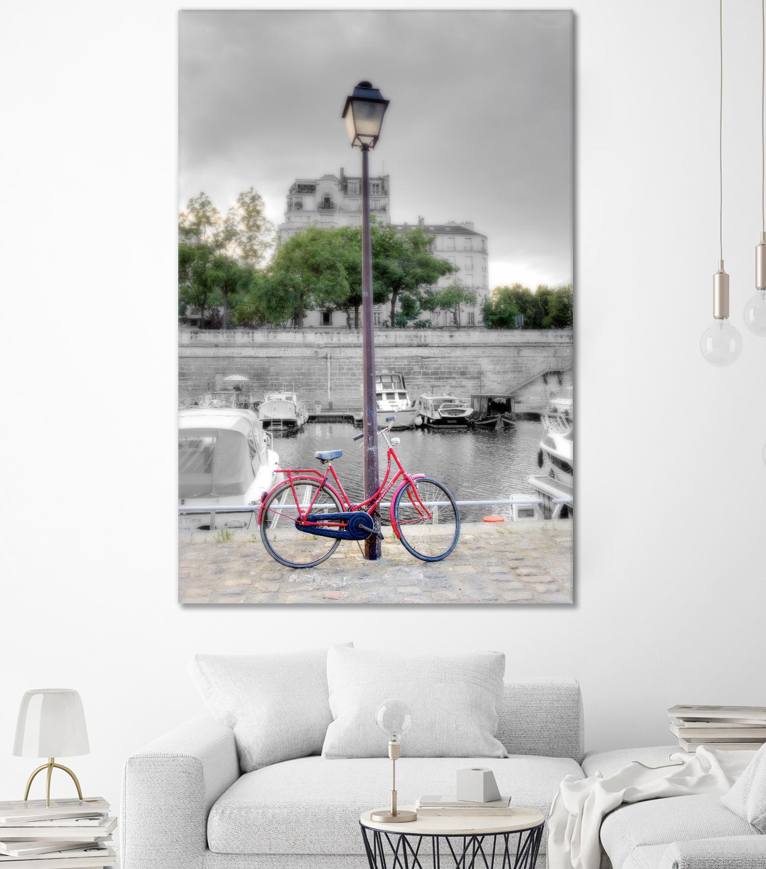 Bicycle St Martin Canal #1 by Alan Blaustein on GIANT ART - multicolor photography; landscapes; people/places