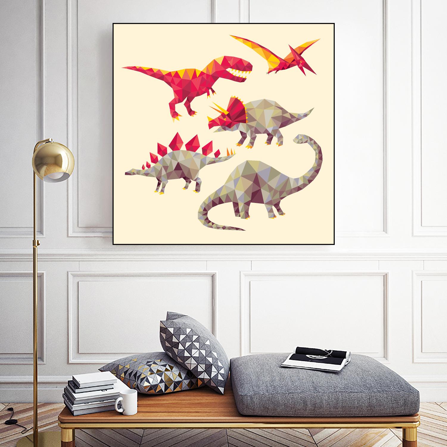 Geo Saurs by Michael Buxton on GIANT ART - multicolor urban/pop surrealism; animals; children