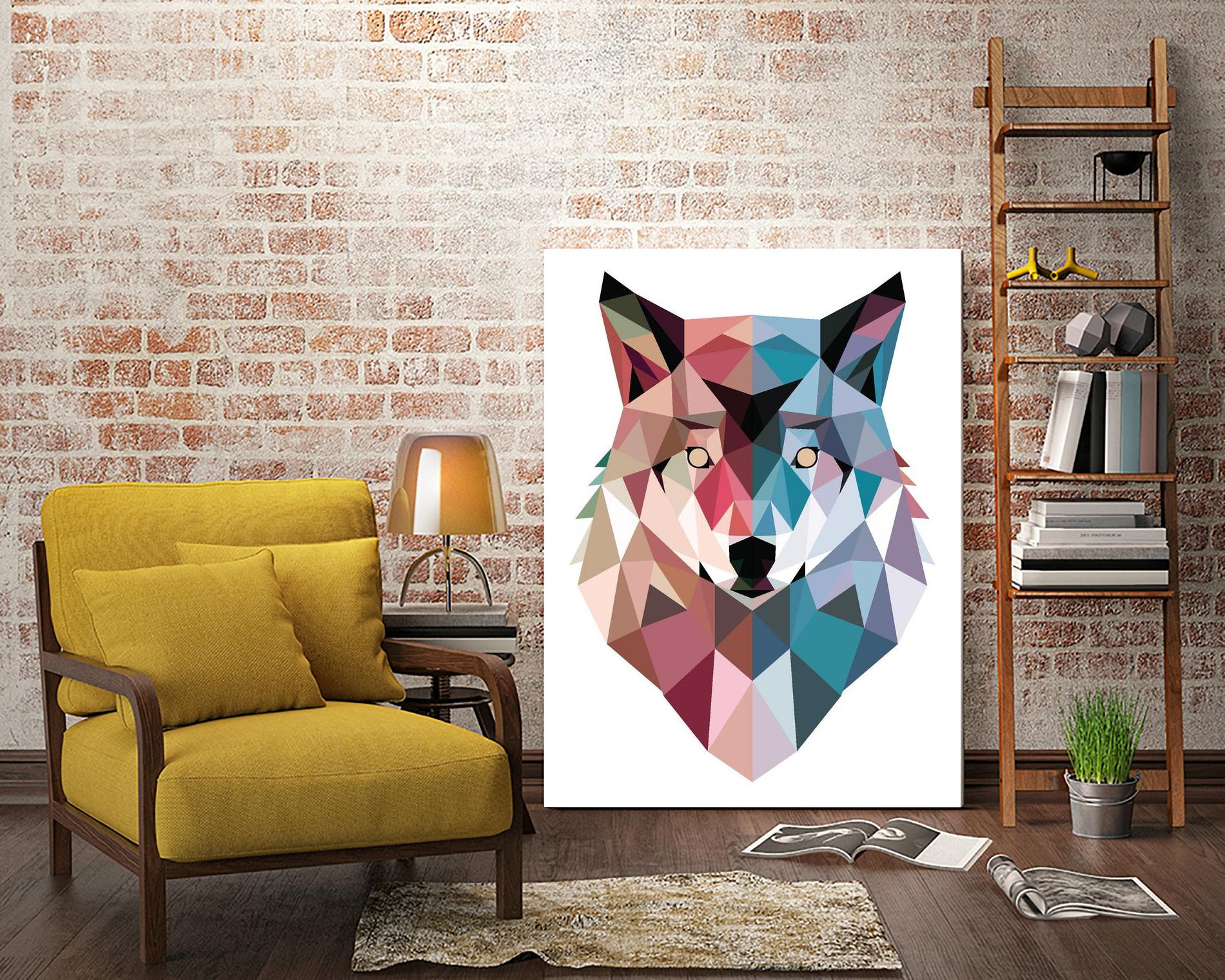 Geo Wolf by Michael Buxton on GIANT ART - multicolor urban/pop surrealism; contemporary; animals