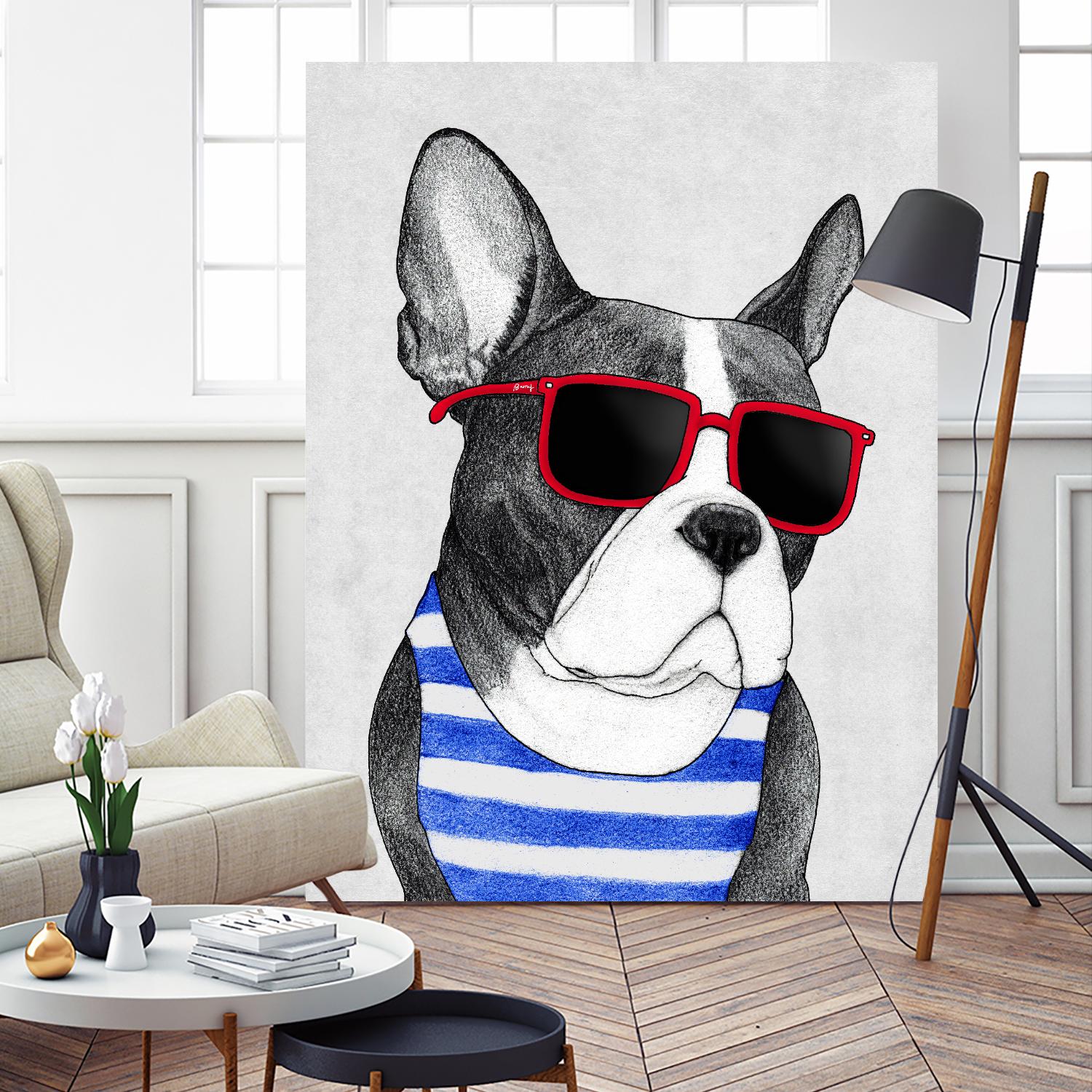 Frenchie Summer Style by Barruf on GIANT ART - multicolor urban/pop surrealism; animals