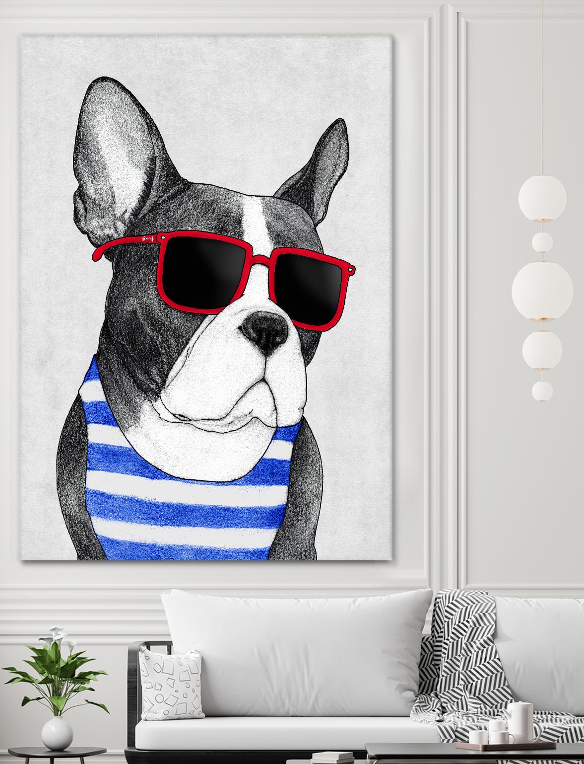 Frenchie Summer Style by Barruf on GIANT ART - multicolor urban/pop surrealism; animals