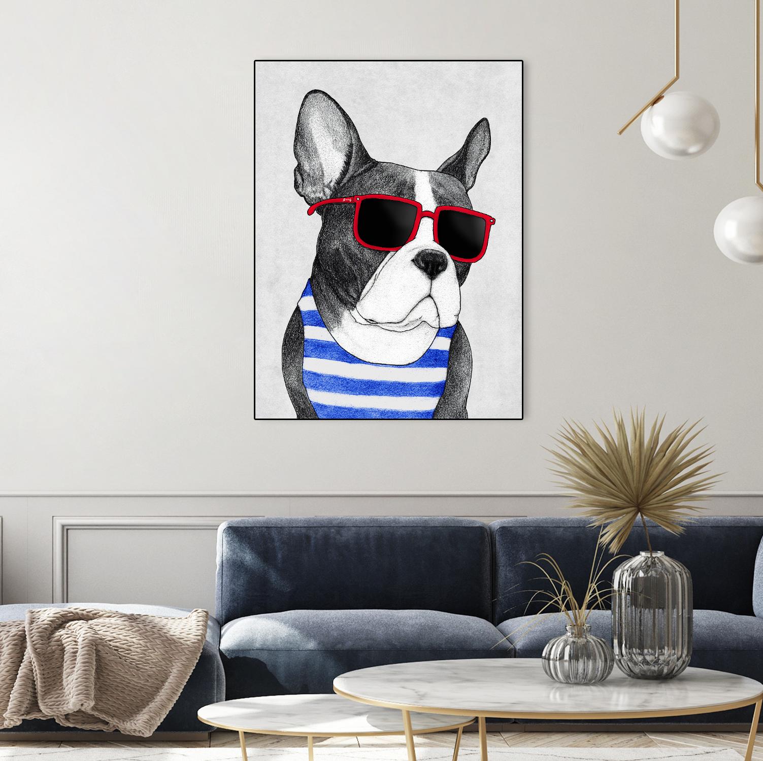 Frenchie Summer Style by Barruf on GIANT ART - multicolor urban/pop surrealism; animals