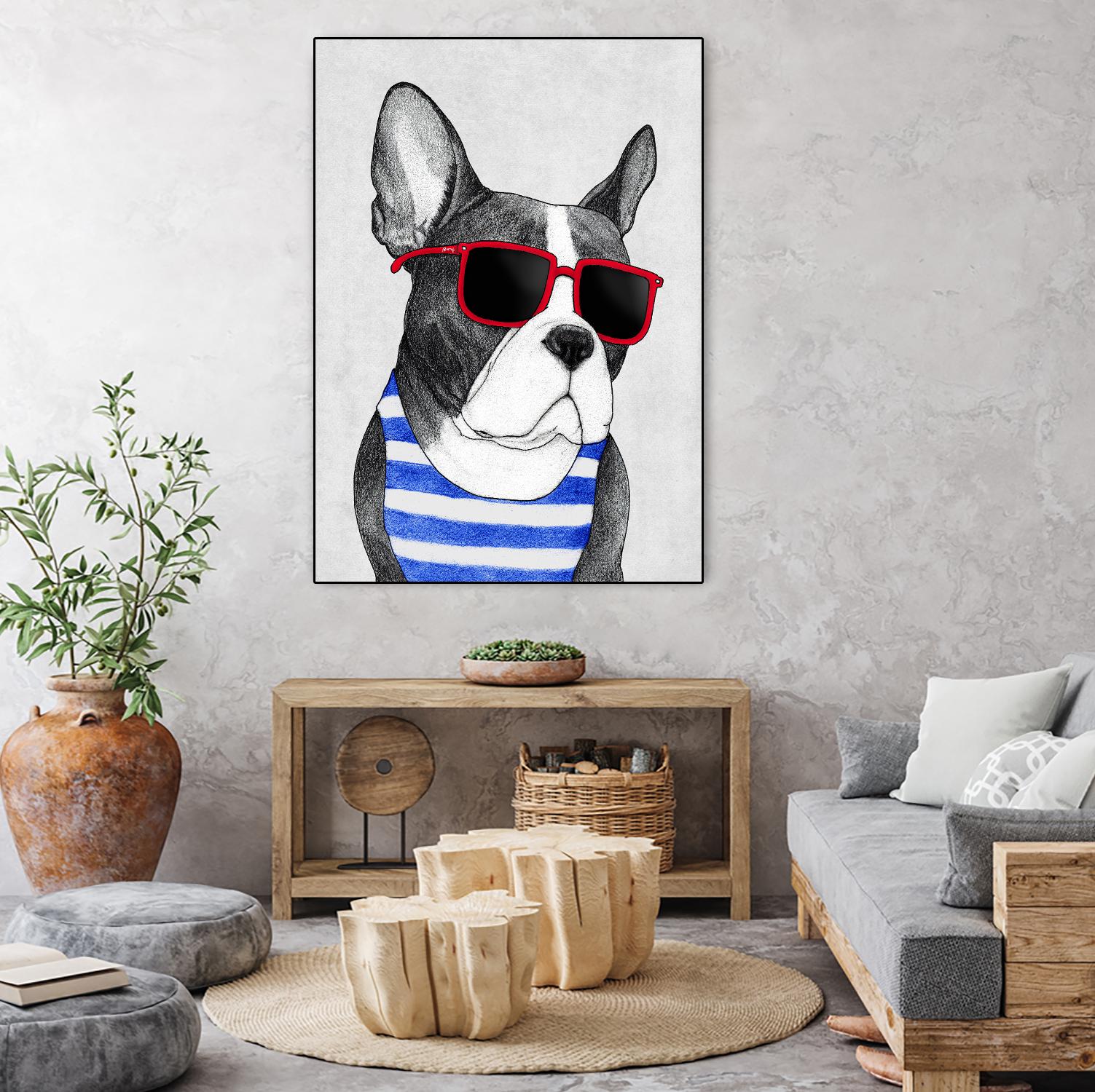 Frenchie Summer Style by Barruf on GIANT ART - multicolor urban/pop surrealism; animals