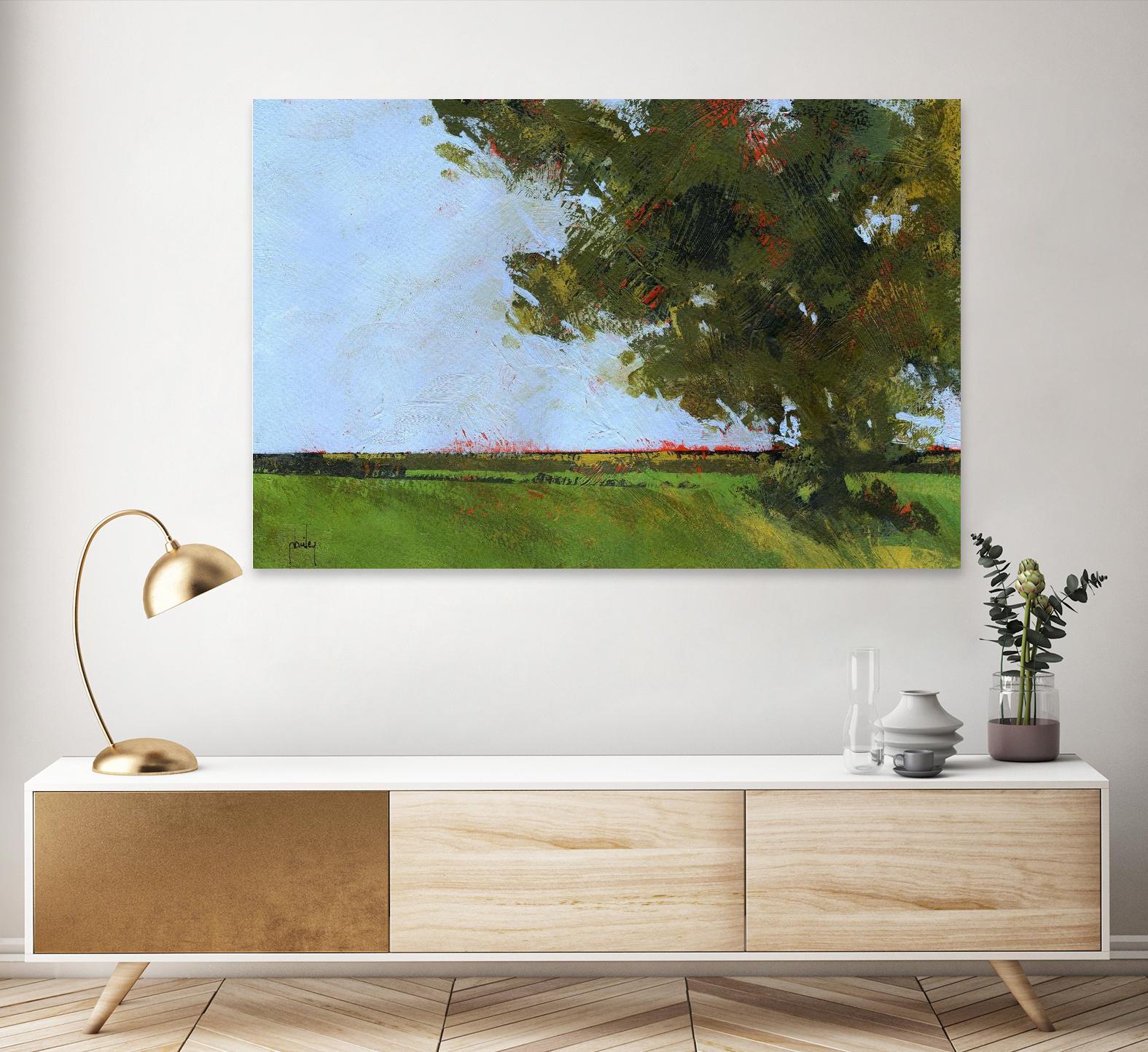 Autumn Oak and Empty Fields by Paul Bailey on GIANT ART - multicolor landscapes; contemporary