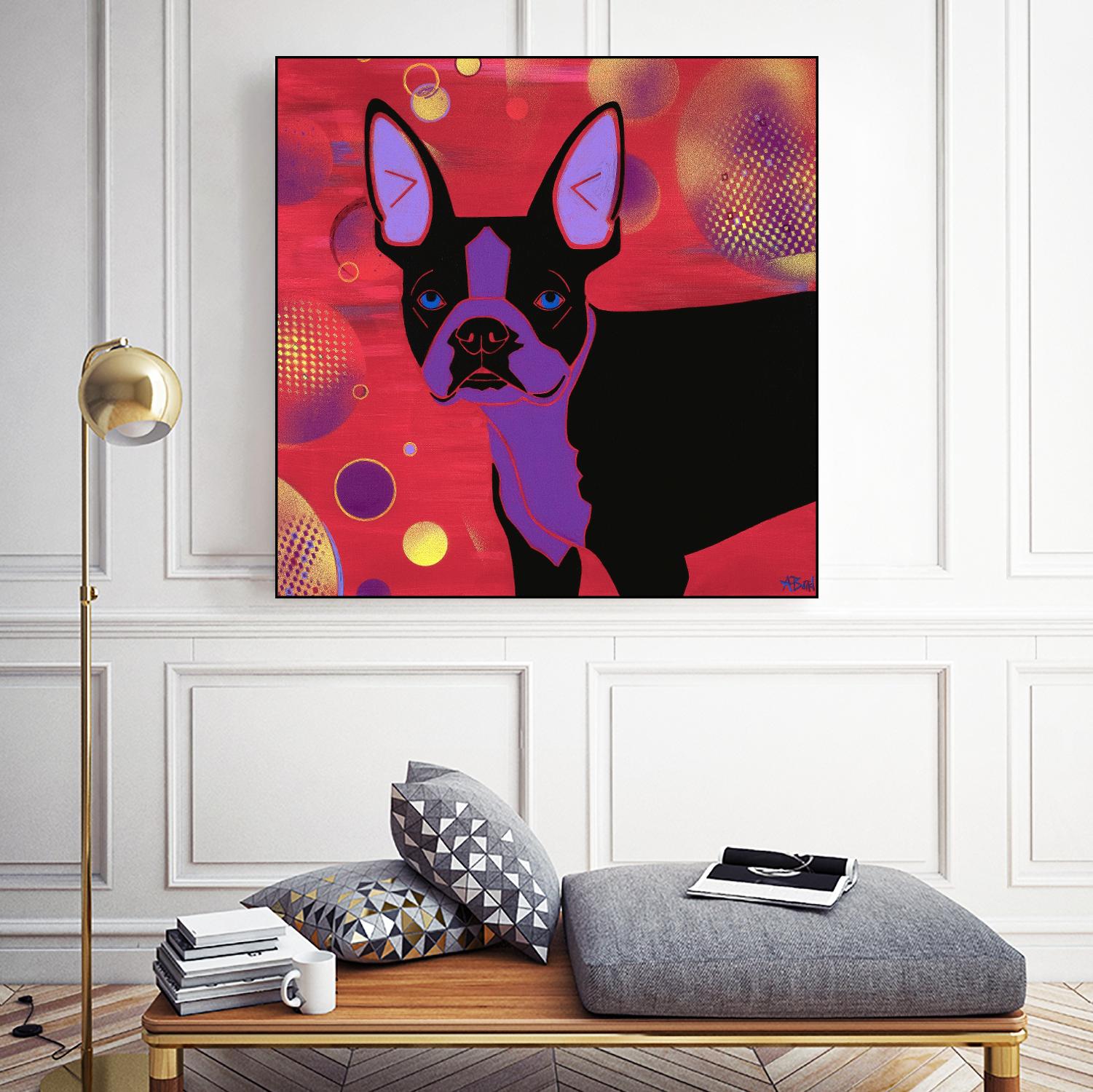 Bubbly Boston by Angela Bond on GIANT ART - multicolor animals; contemporary