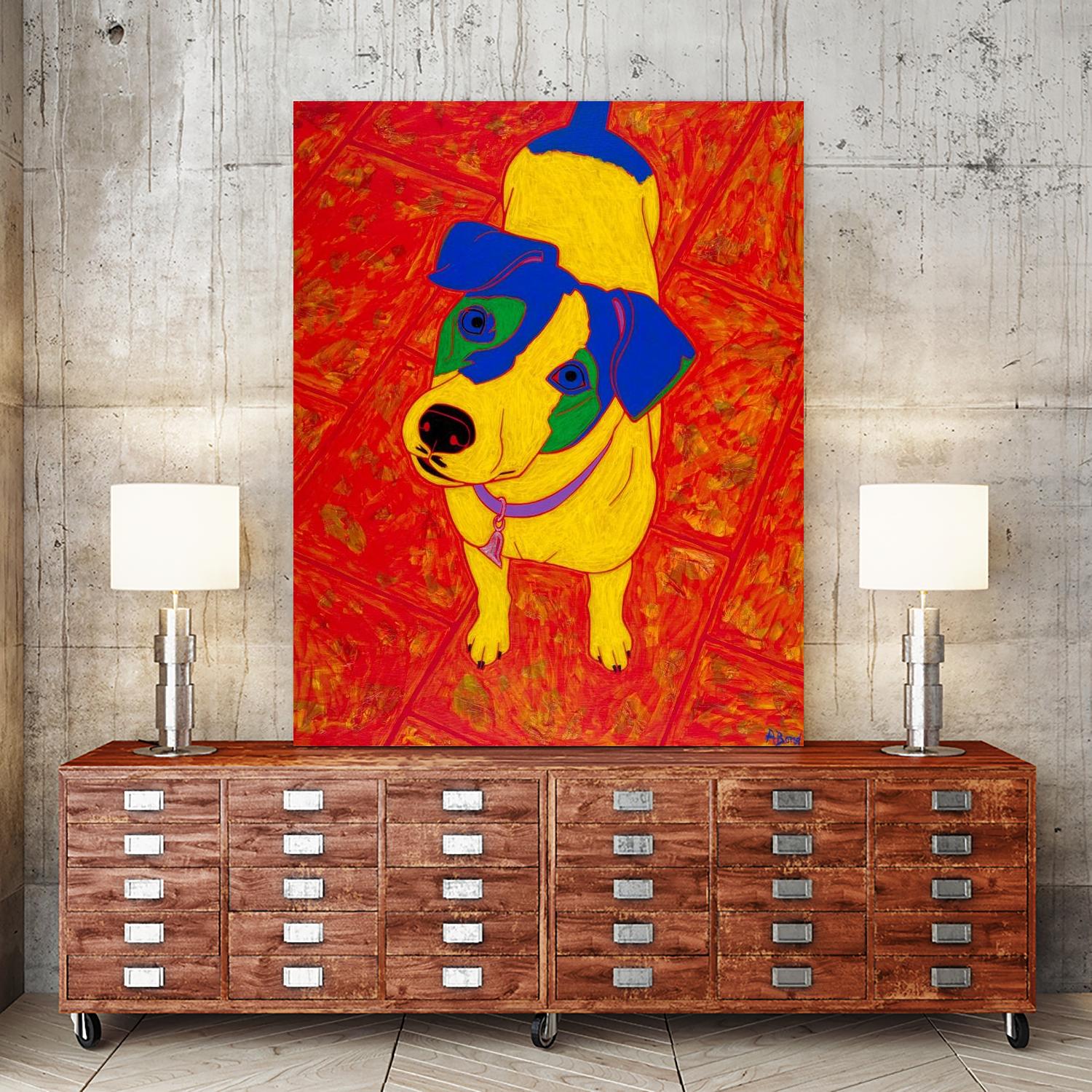 Feisty Jack Russell by Angela Bond on GIANT ART - multicolor animals; contemporary
