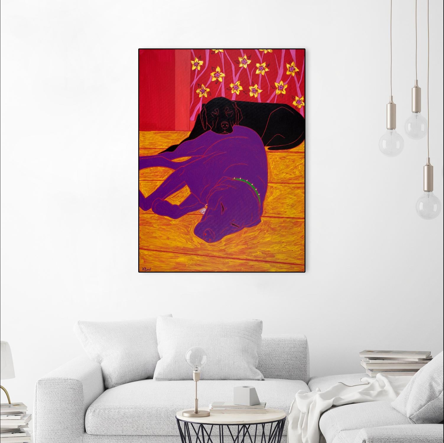 Let Sleeping Dogs Lie by Angela Bond on GIANT ART - multicolor animals; contemporary