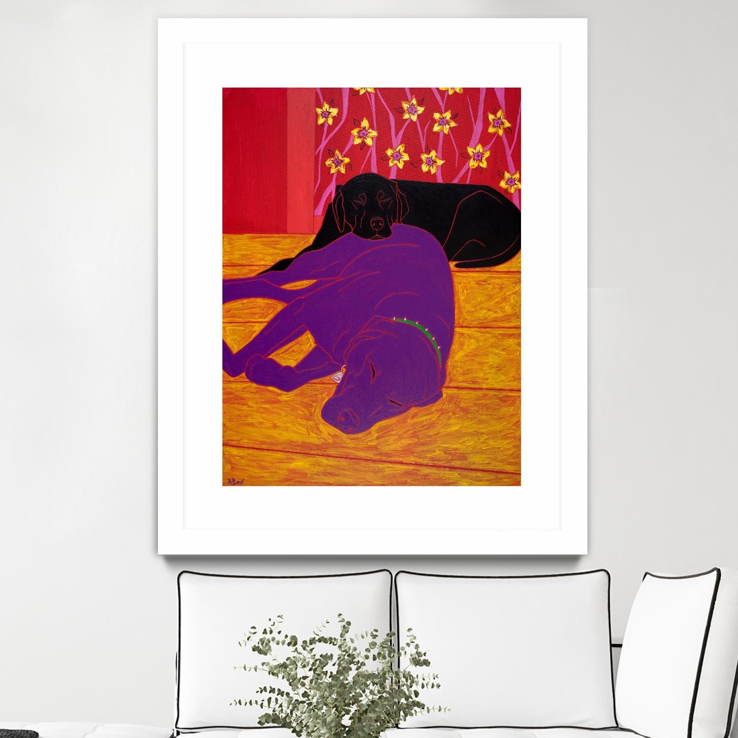 Let Sleeping Dogs Lie by Angela Bond on GIANT ART - multicolor animals; contemporary