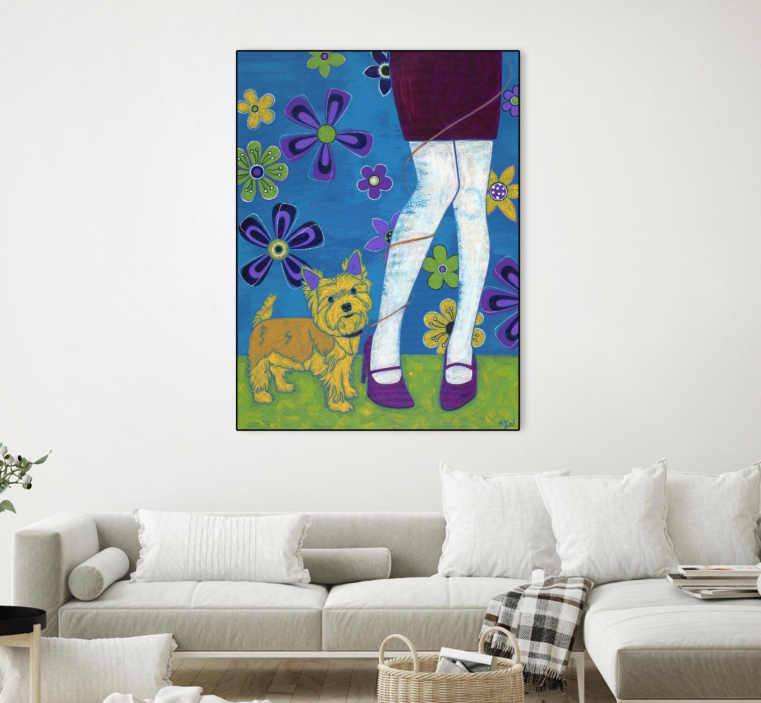 The Yorkie Fandango by Angela Bond on GIANT ART - multicolor animals; contemporary