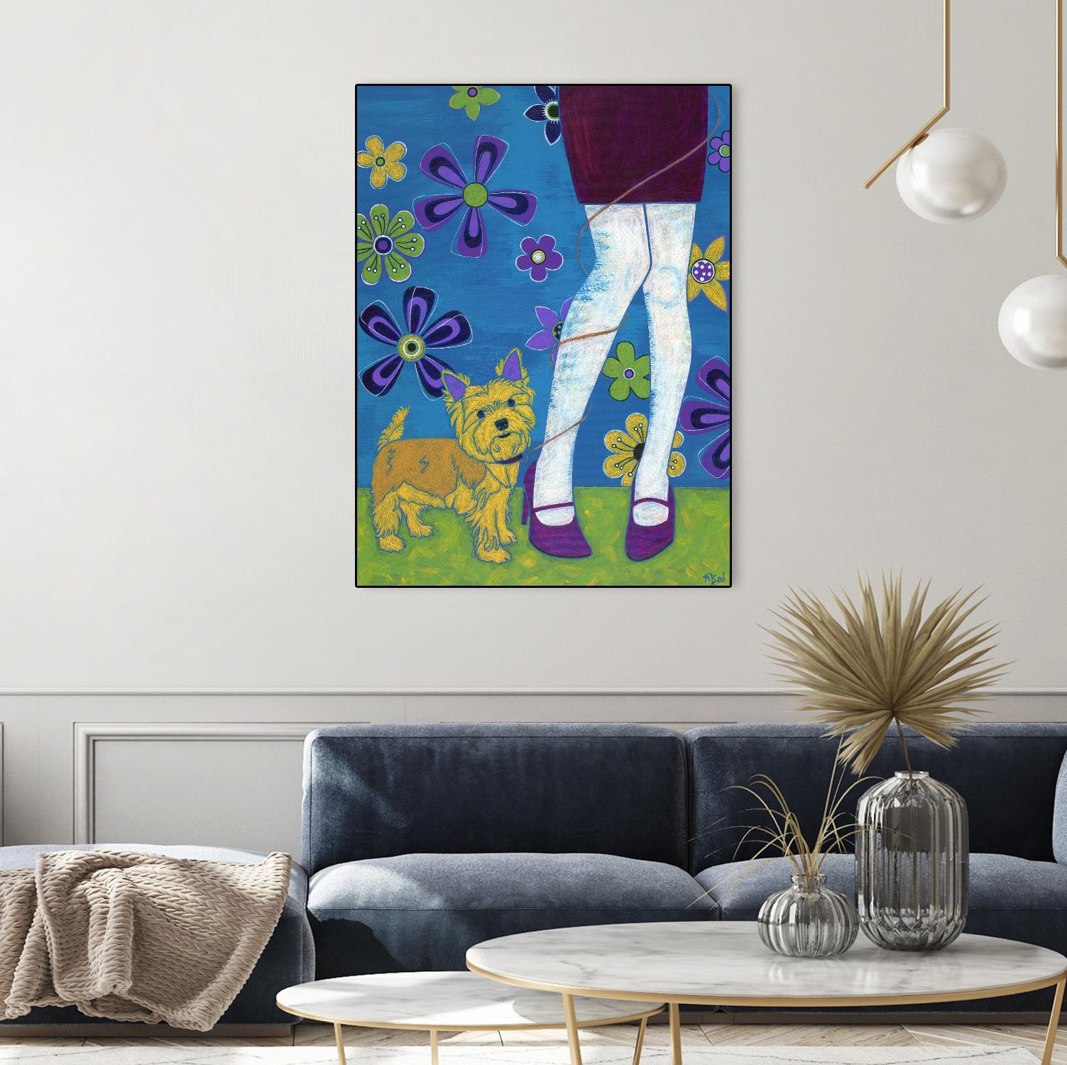 The Yorkie Fandango by Angela Bond on GIANT ART - multicolor animals; contemporary