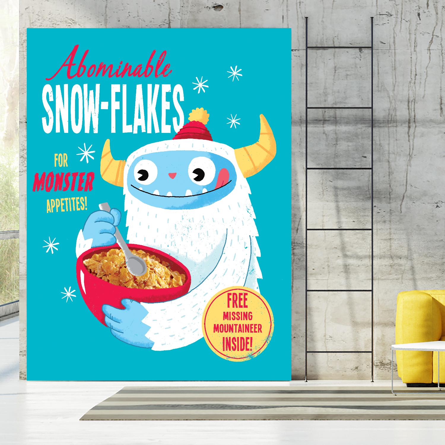 Abominable Snowflakes by Michael Buxton on GIANT ART - multicolor urban/pop surrealism; novelty; children; cuisine