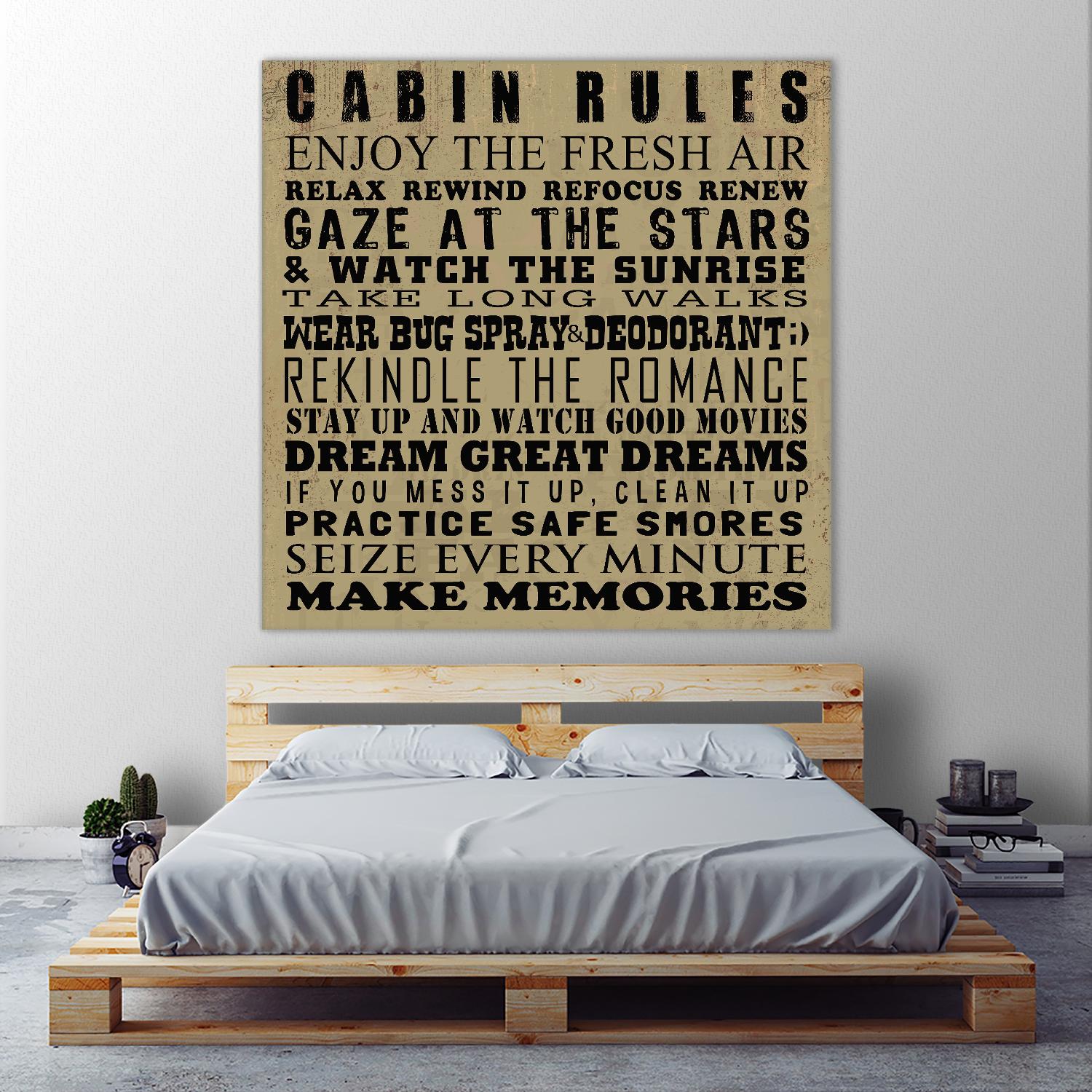 Cabin Rules by Jim Baldwin on GIANT ART - multicolor inspirational