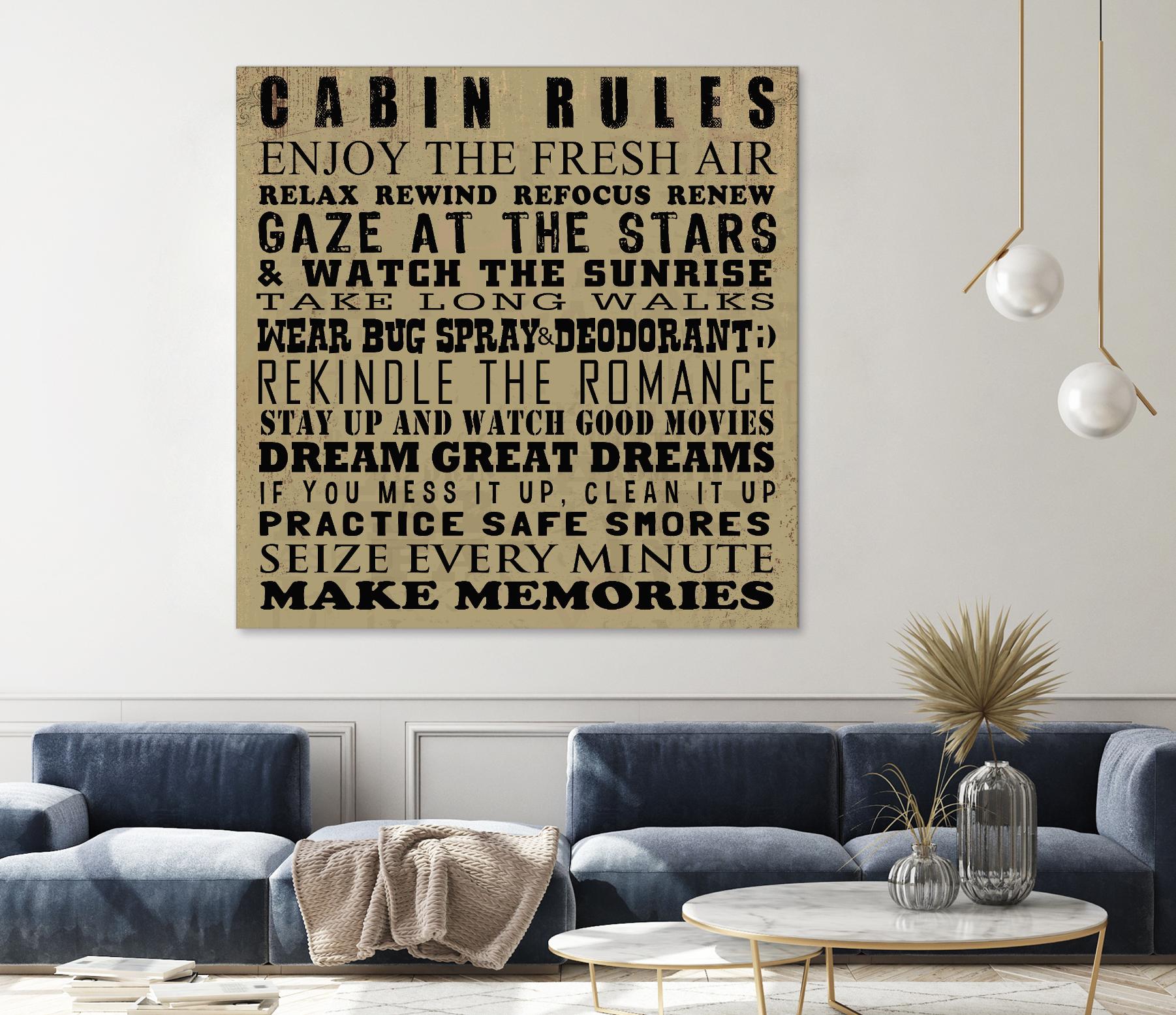 Cabin Rules by Jim Baldwin on GIANT ART - multicolor inspirational