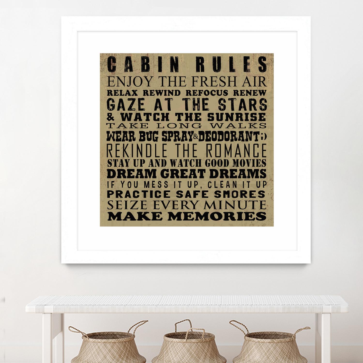 Cabin Rules by Jim Baldwin on GIANT ART - multicolor inspirational