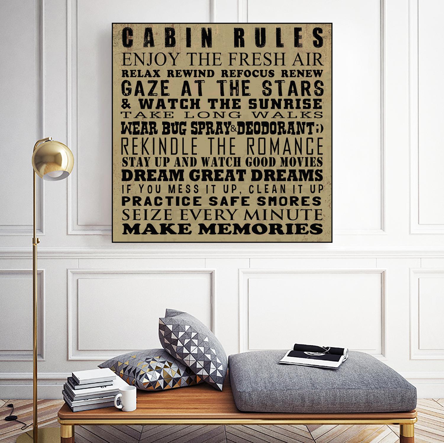 Cabin Rules by Jim Baldwin on GIANT ART - multicolor inspirational