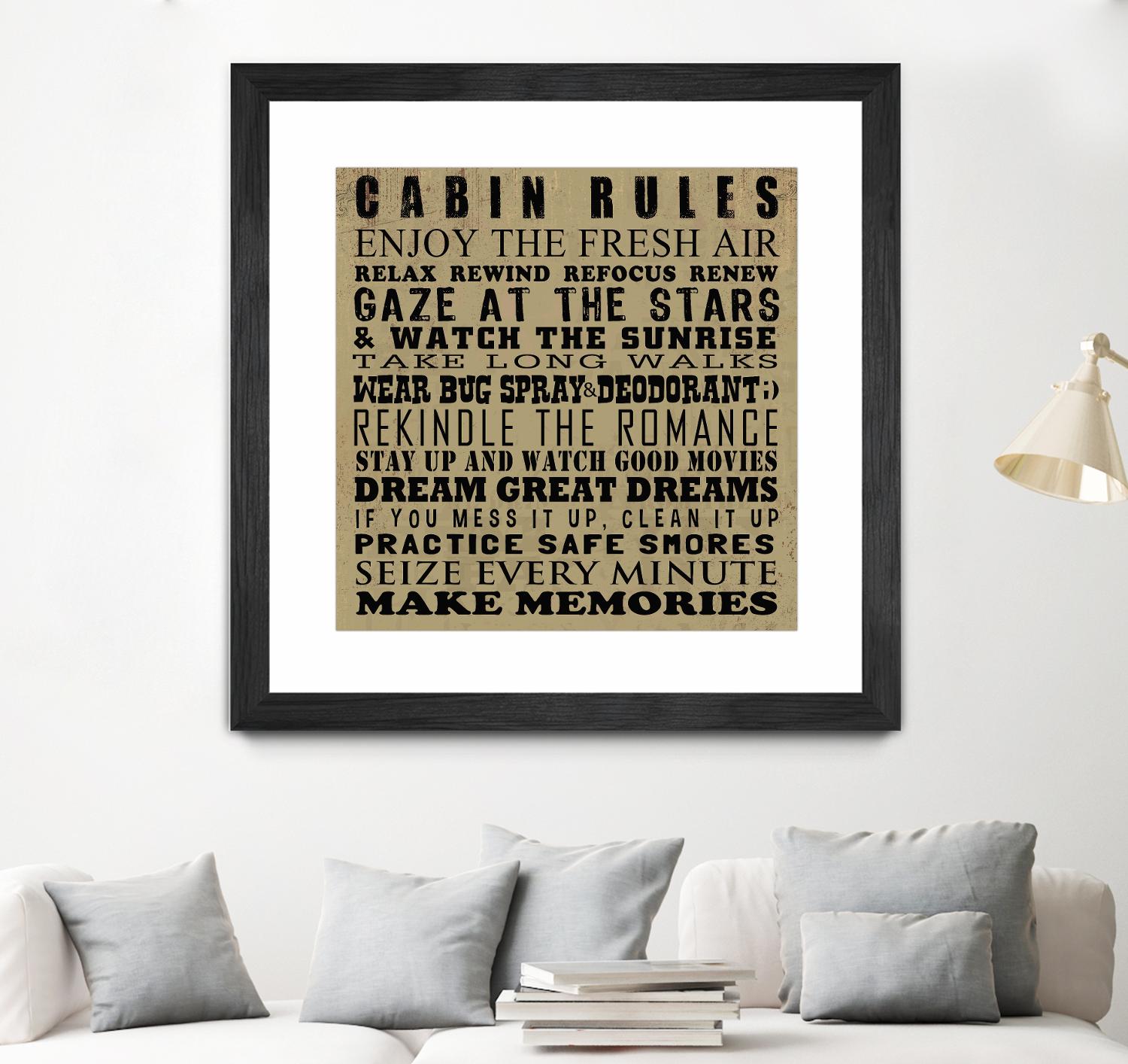 Cabin Rules by Jim Baldwin on GIANT ART - multicolor inspirational