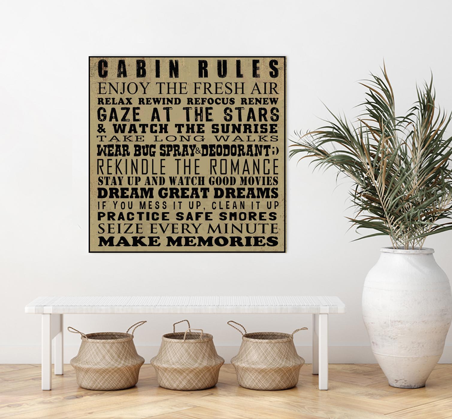 Cabin Rules by Jim Baldwin on GIANT ART - multicolor inspirational