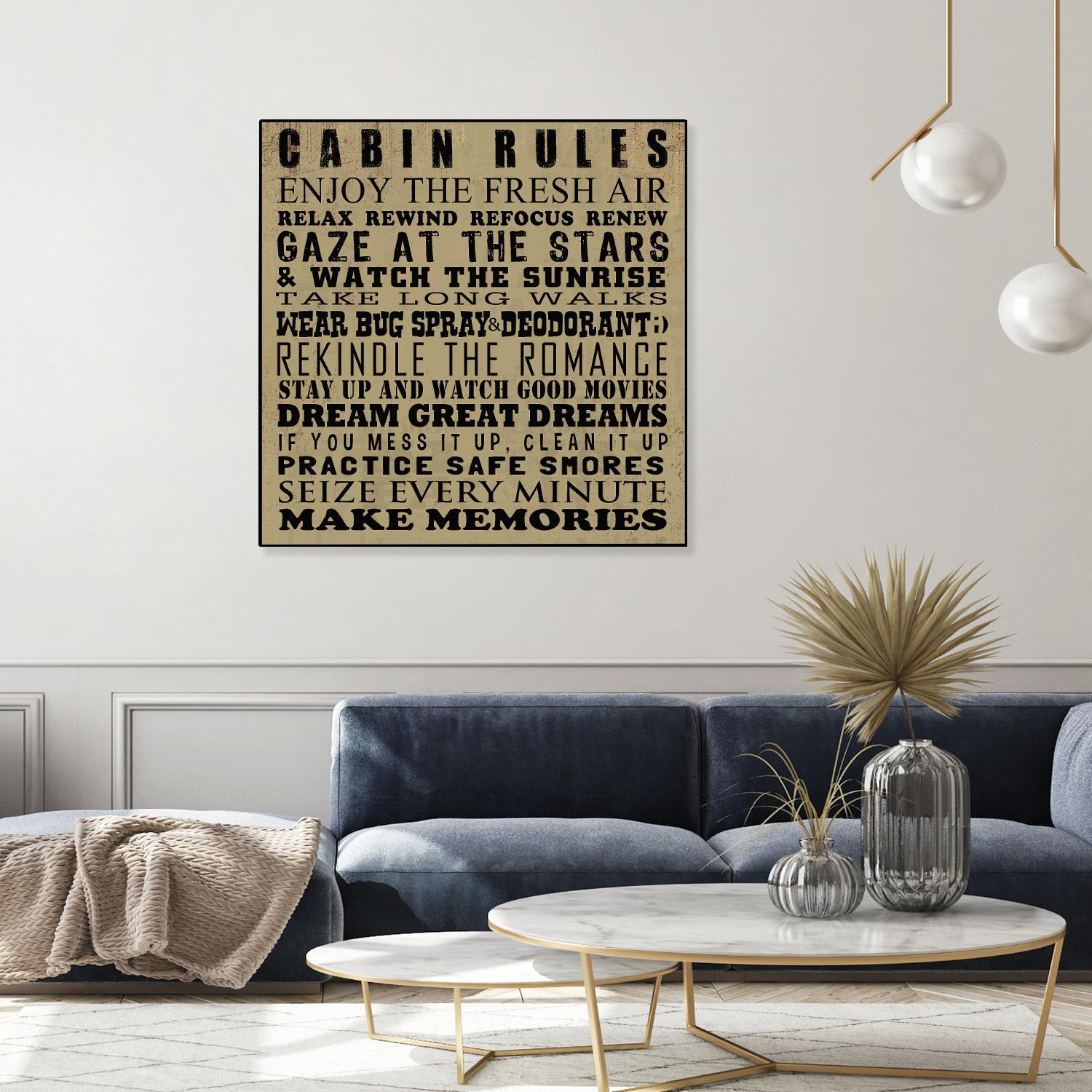 Cabin Rules by Jim Baldwin on GIANT ART - multicolor inspirational