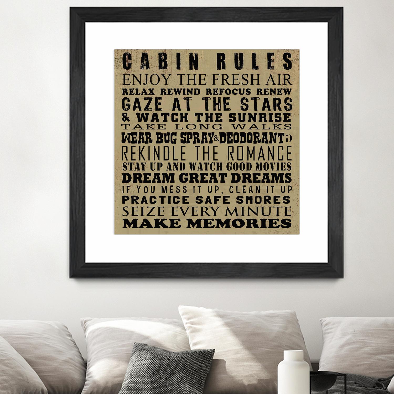 Cabin Rules by Jim Baldwin on GIANT ART - multicolor inspirational