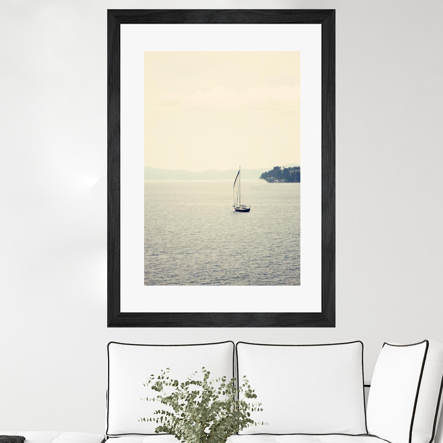 Hazy Sea by Sylvia Coomes on GIANT ART - black nautical