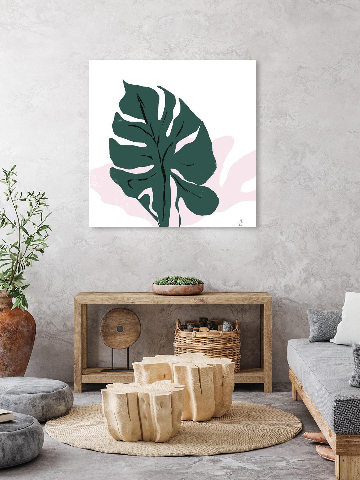 Pink Shadow by Niya Christine on GIANT ART - green contemporary, floral/still life, leaves