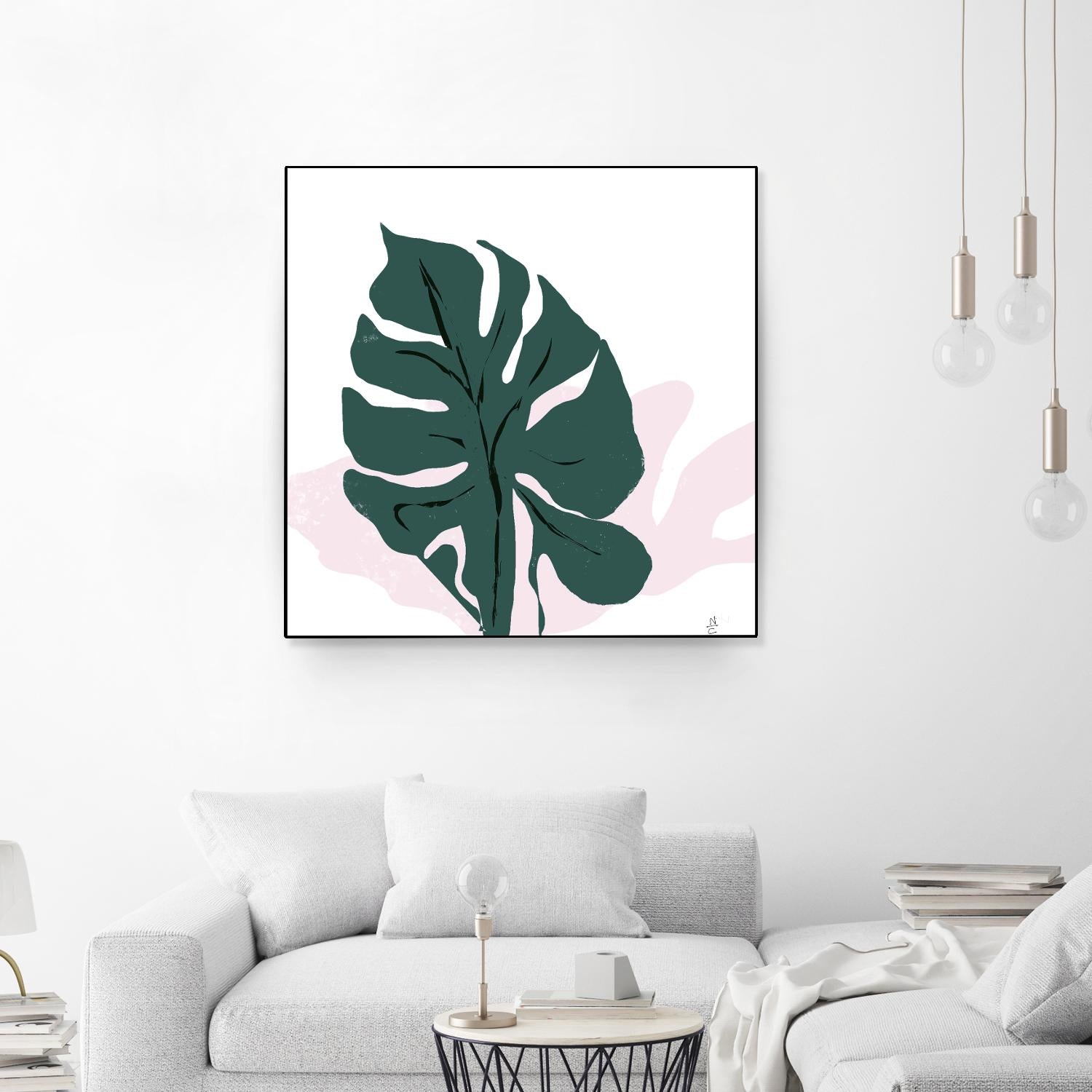 Pink Shadow by Niya Christine on GIANT ART - green contemporary, floral/still life, leaves