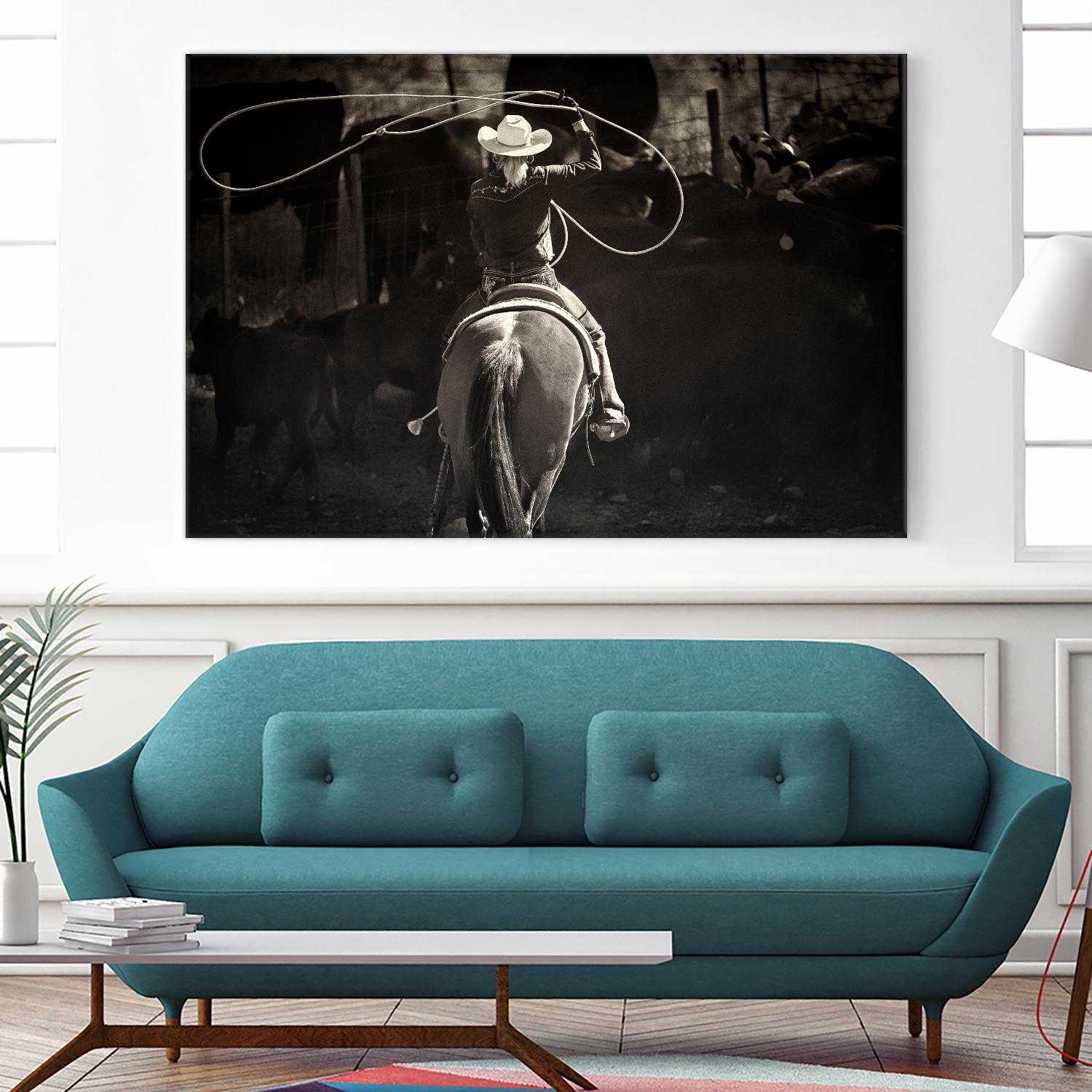 American Cowgirl by Lisa Dearing on GIANT ART - multicolor photography; animals; figurative