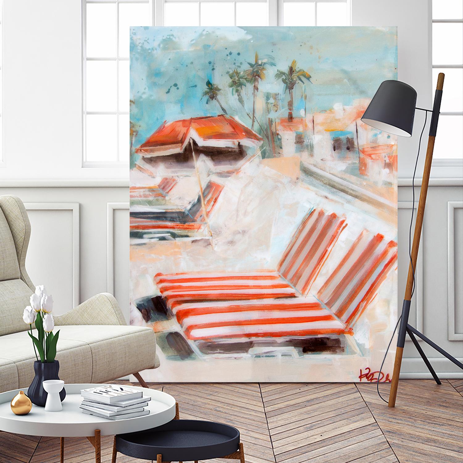 The Lounge by Kym De Los Reyes on GIANT ART - multi coastal, contemporary, landscapes, beaches, palm trees, tropical