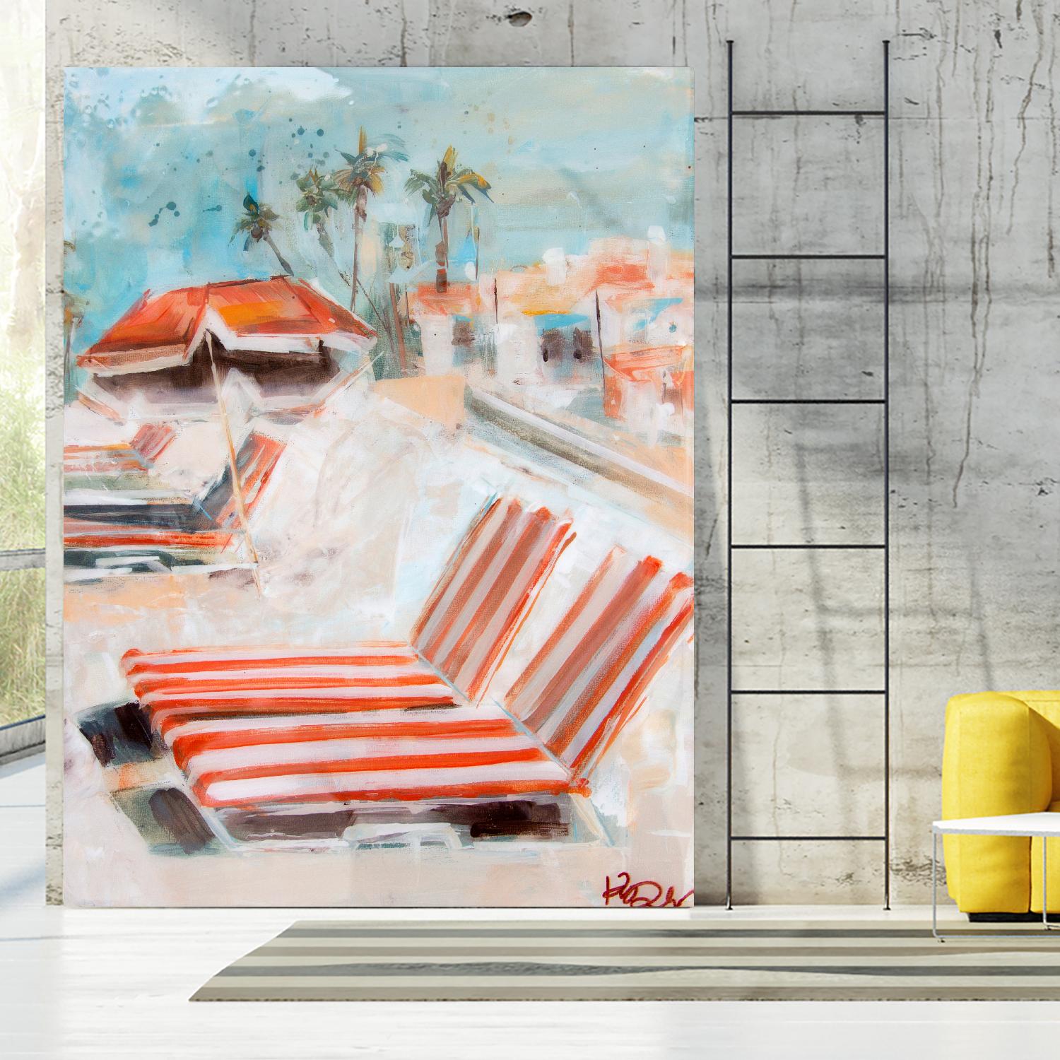 The Lounge by Kym De Los Reyes on GIANT ART - multi coastal, contemporary, landscapes, beaches, palm trees, tropical