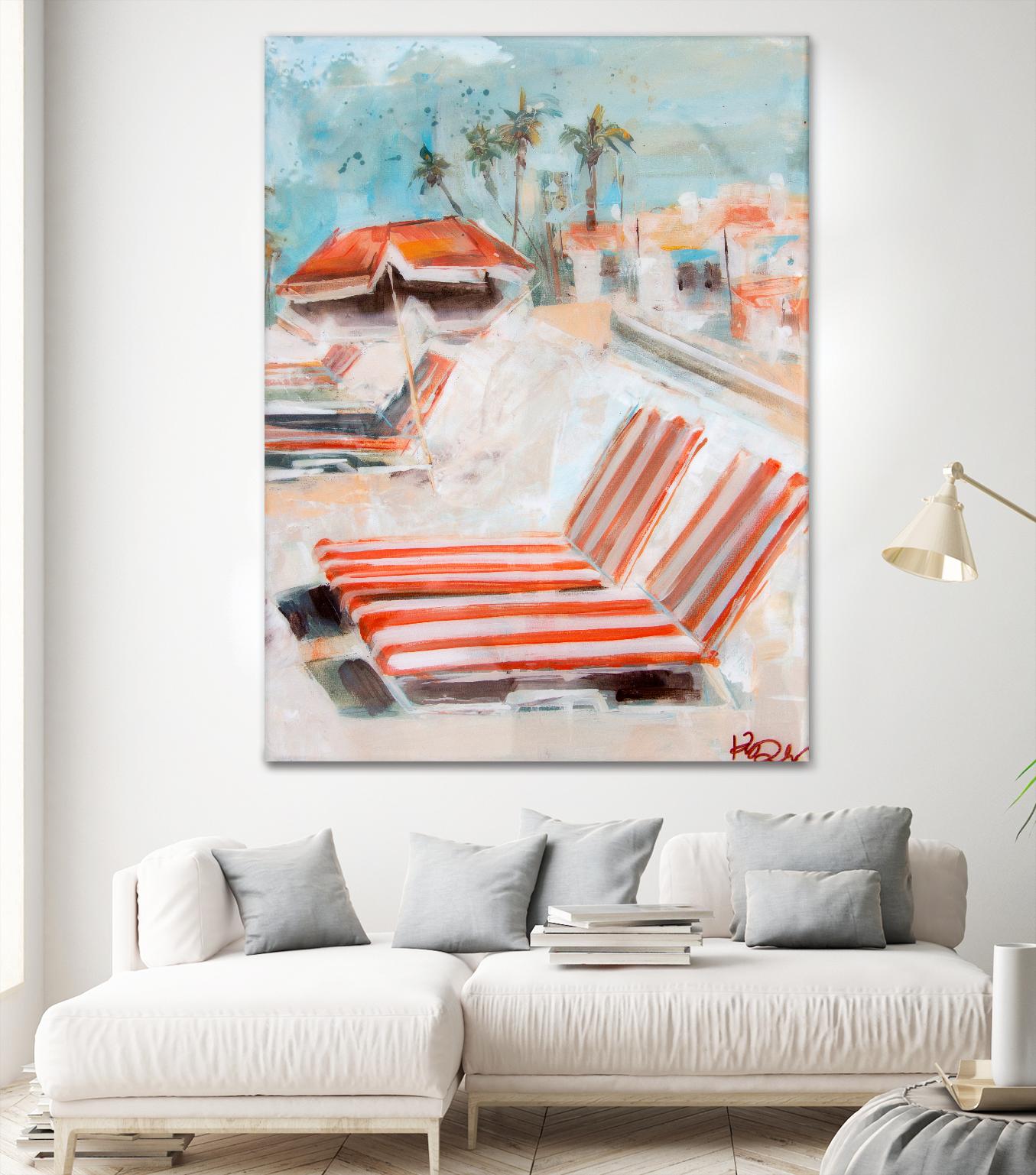 The Lounge by Kym De Los Reyes on GIANT ART - multi coastal, contemporary, landscapes, beaches, palm trees, tropical