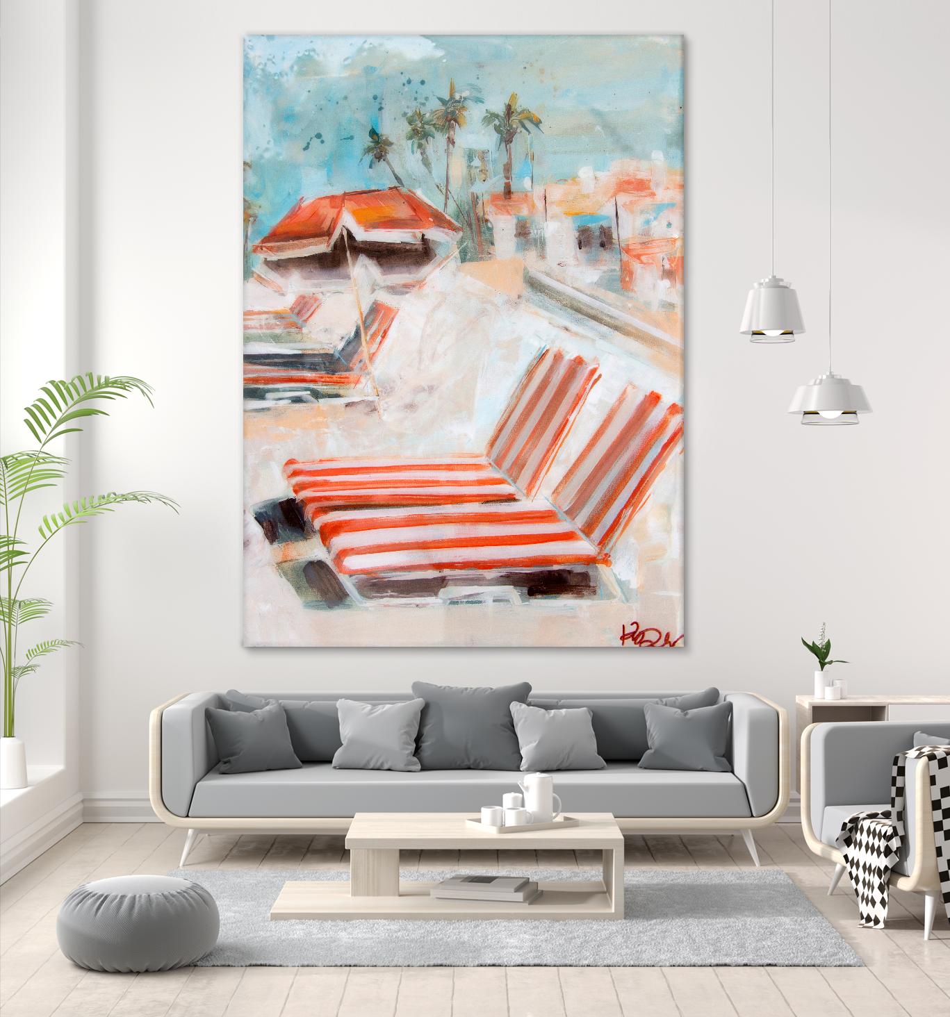 The Lounge by Kym De Los Reyes on GIANT ART - multi coastal, contemporary, landscapes, beaches, palm trees, tropical