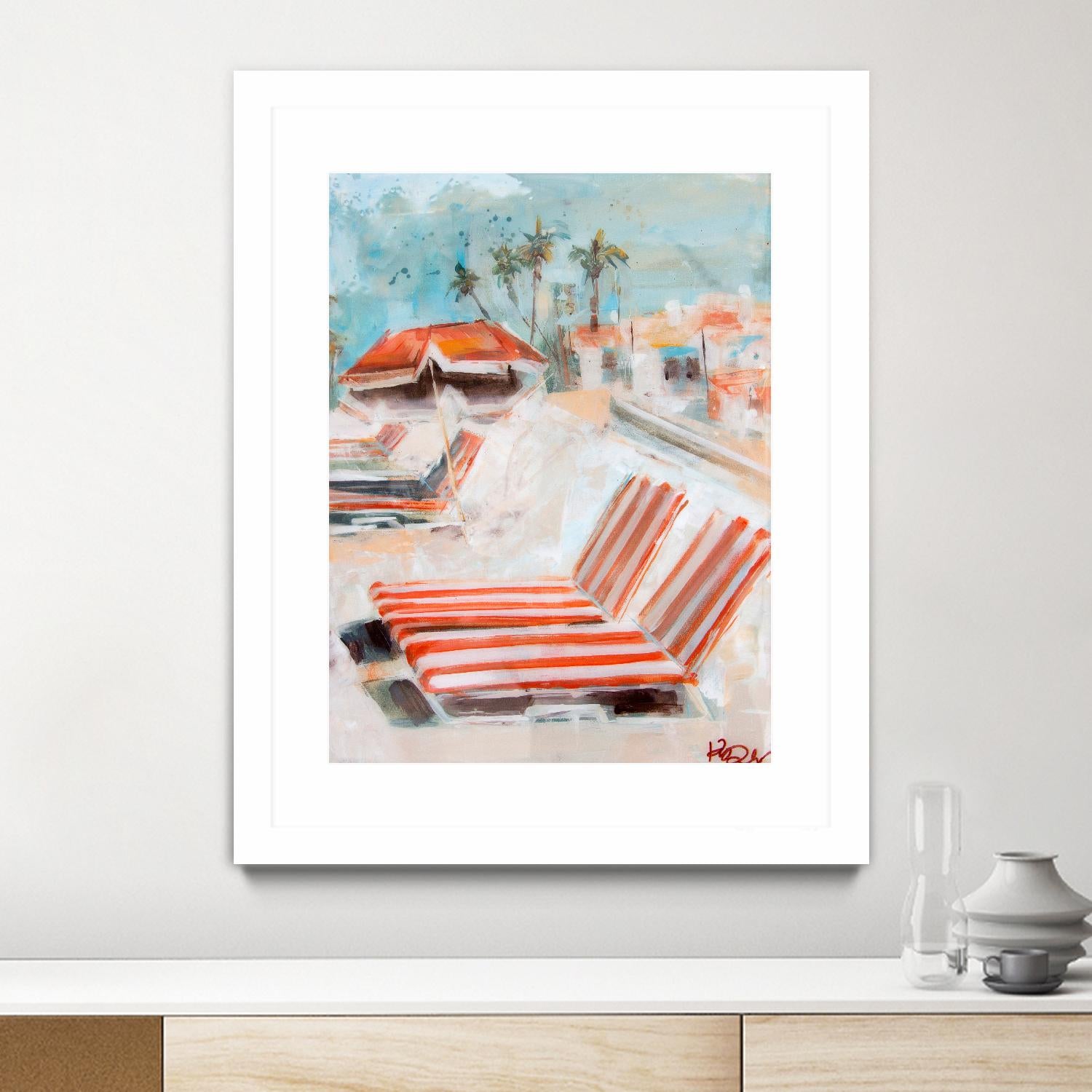 The Lounge by Kym De Los Reyes on GIANT ART - multi coastal, contemporary, landscapes, beaches, palm trees, tropical