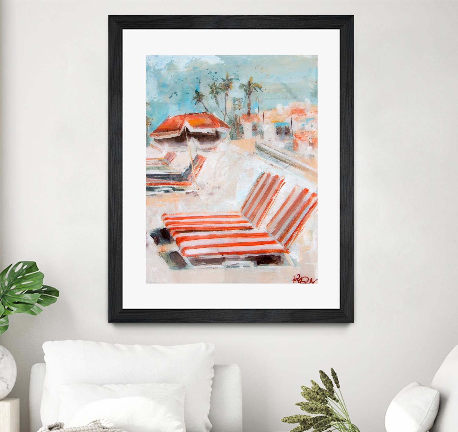 The Lounge by Kym De Los Reyes on GIANT ART - multi coastal, contemporary, landscapes, beaches, palm trees, tropical