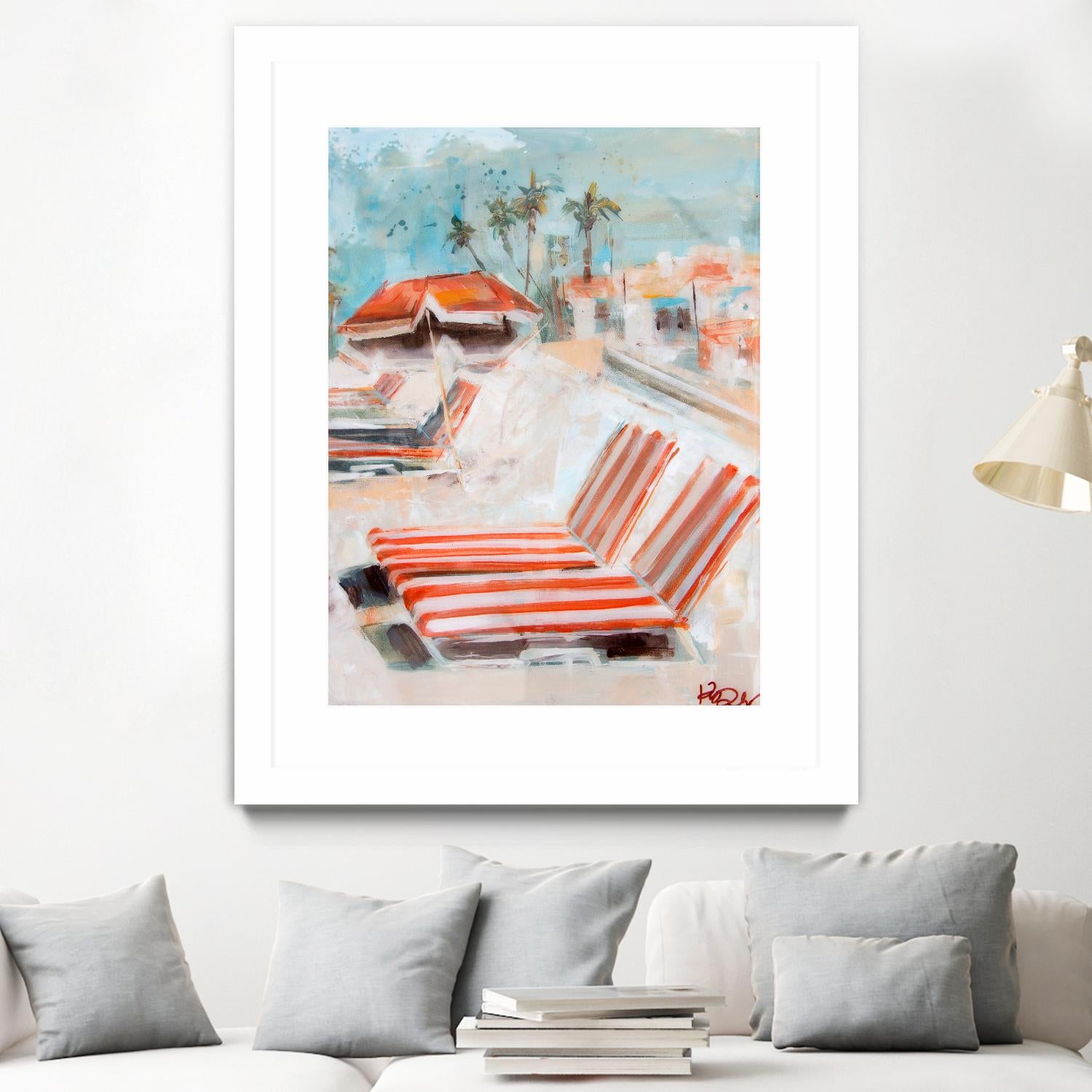 The Lounge by Kym De Los Reyes on GIANT ART - multi coastal, contemporary, landscapes, beaches, palm trees, tropical
