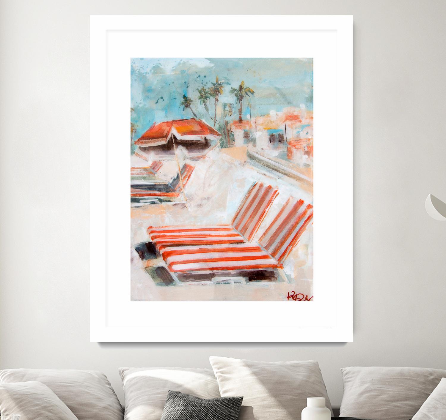 The Lounge by Kym De Los Reyes on GIANT ART - multi coastal, contemporary, landscapes, beaches, palm trees, tropical