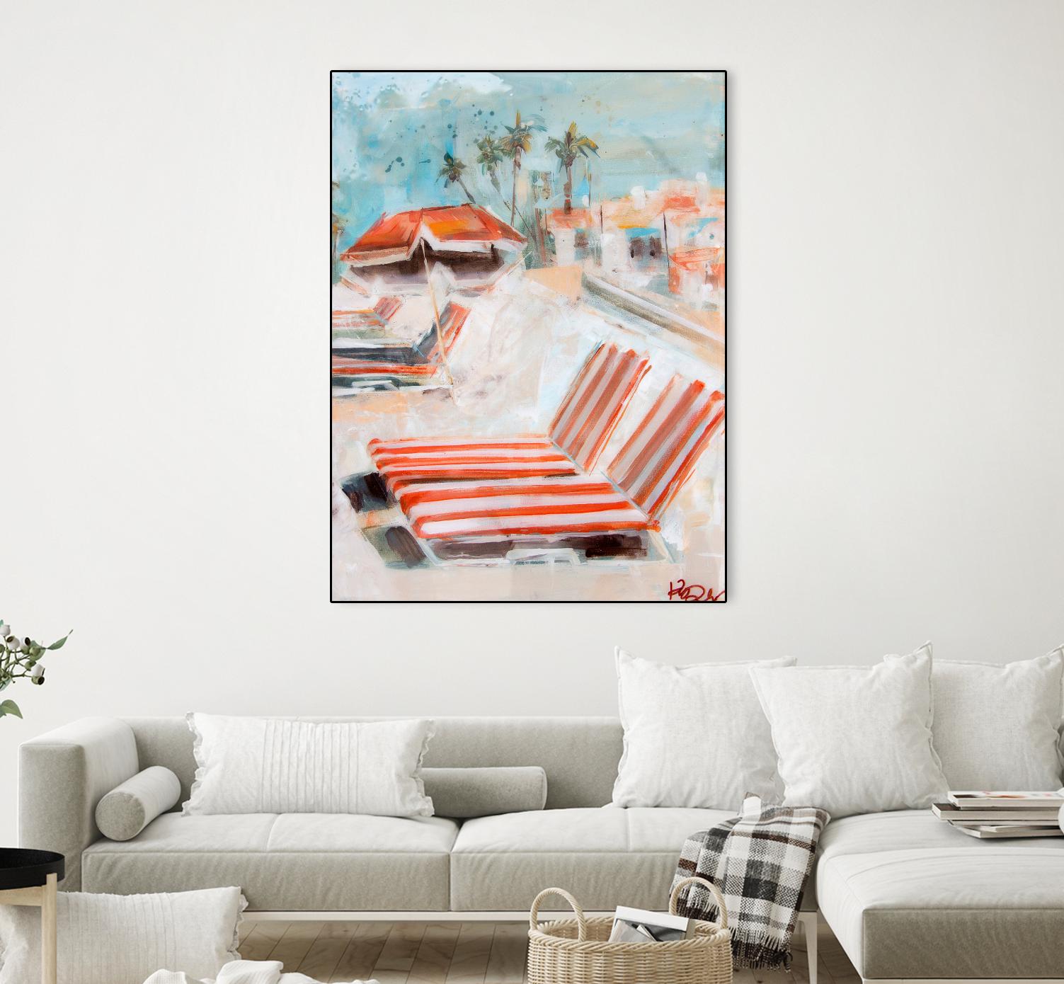 The Lounge by Kym De Los Reyes on GIANT ART - multi coastal, contemporary, landscapes, beaches, palm trees, tropical