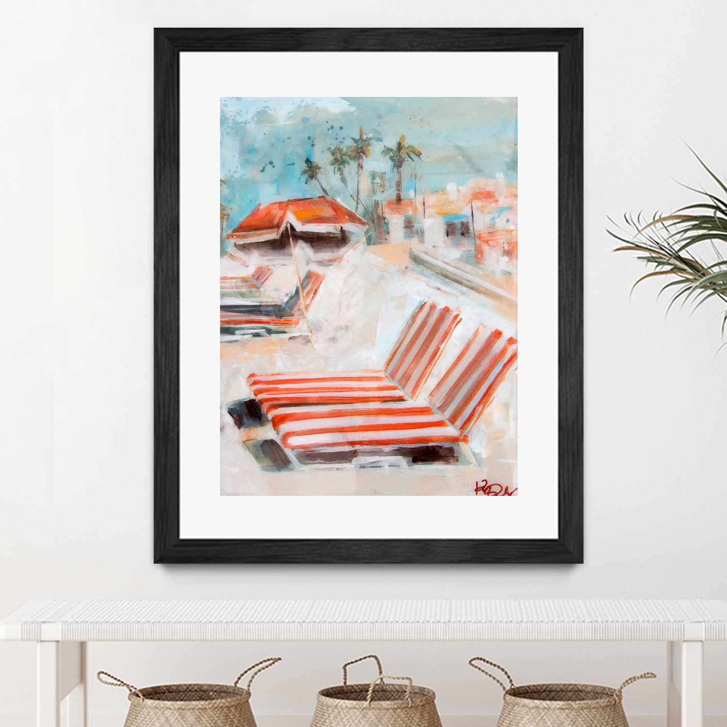 The Lounge by Kym De Los Reyes on GIANT ART - multi coastal, contemporary, landscapes, beaches, palm trees, tropical