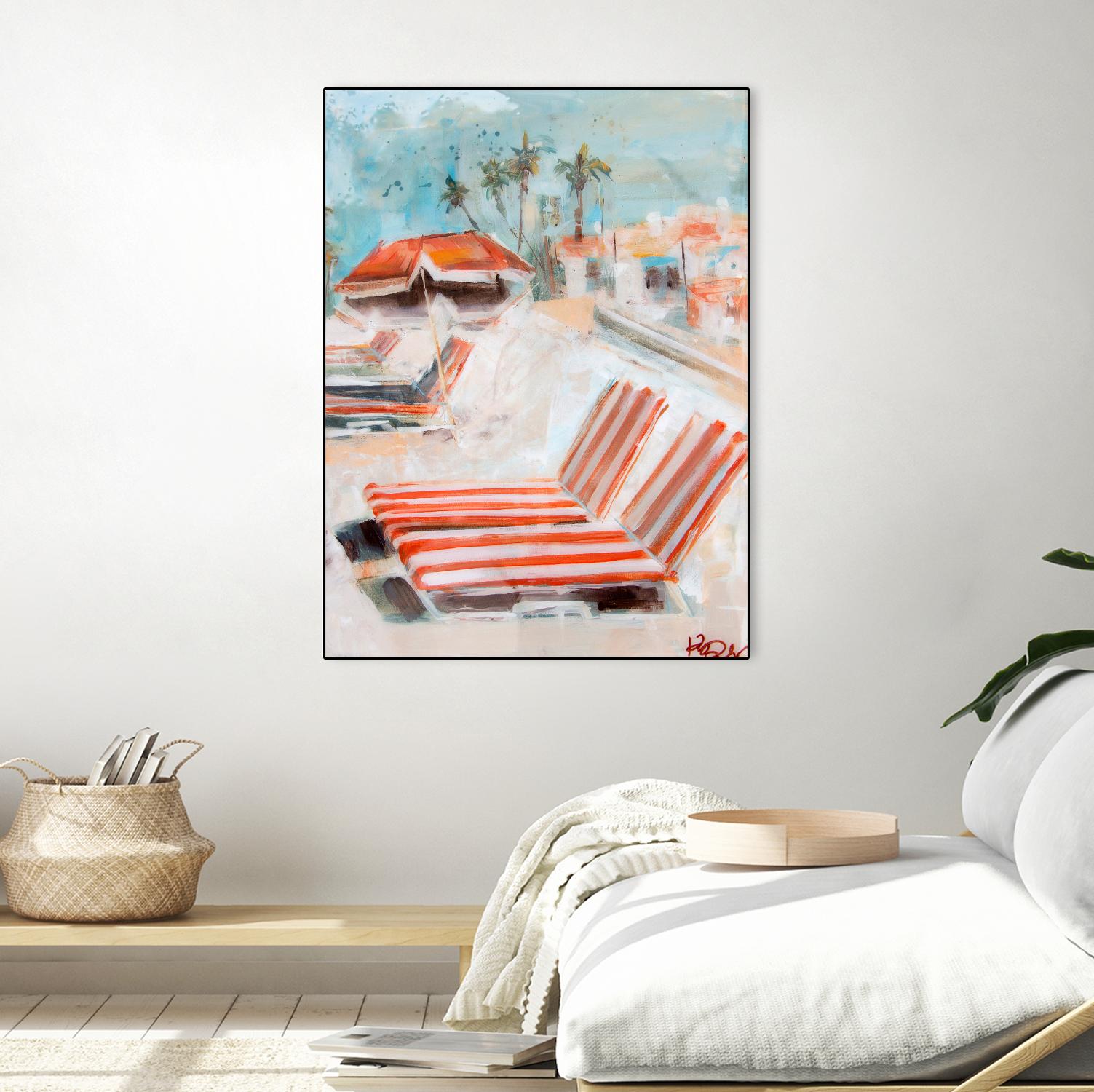 The Lounge by Kym De Los Reyes on GIANT ART - multi coastal, contemporary, landscapes, beaches, palm trees, tropical