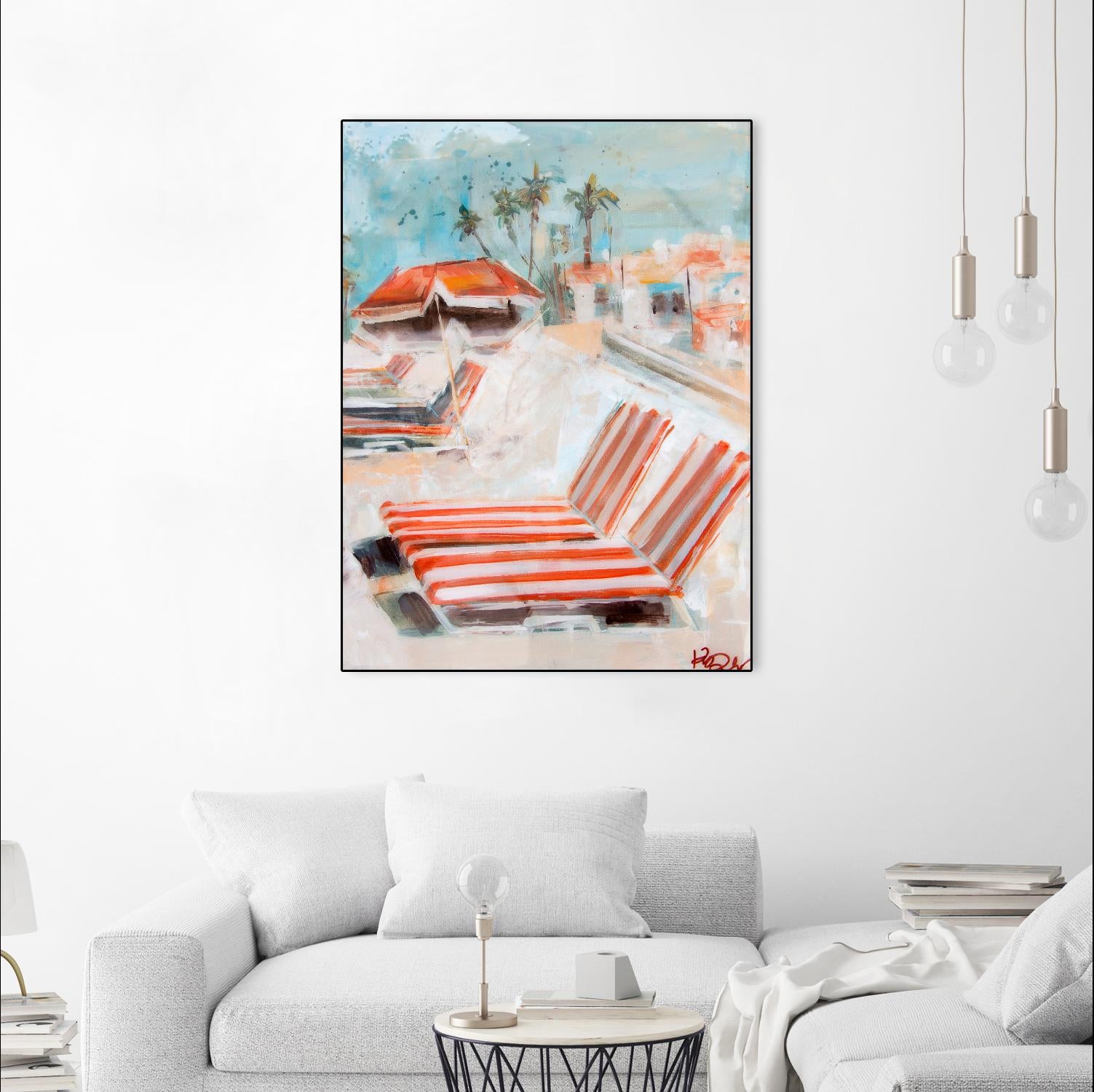 The Lounge by Kym De Los Reyes on GIANT ART - multi coastal, contemporary, landscapes, beaches, palm trees, tropical
