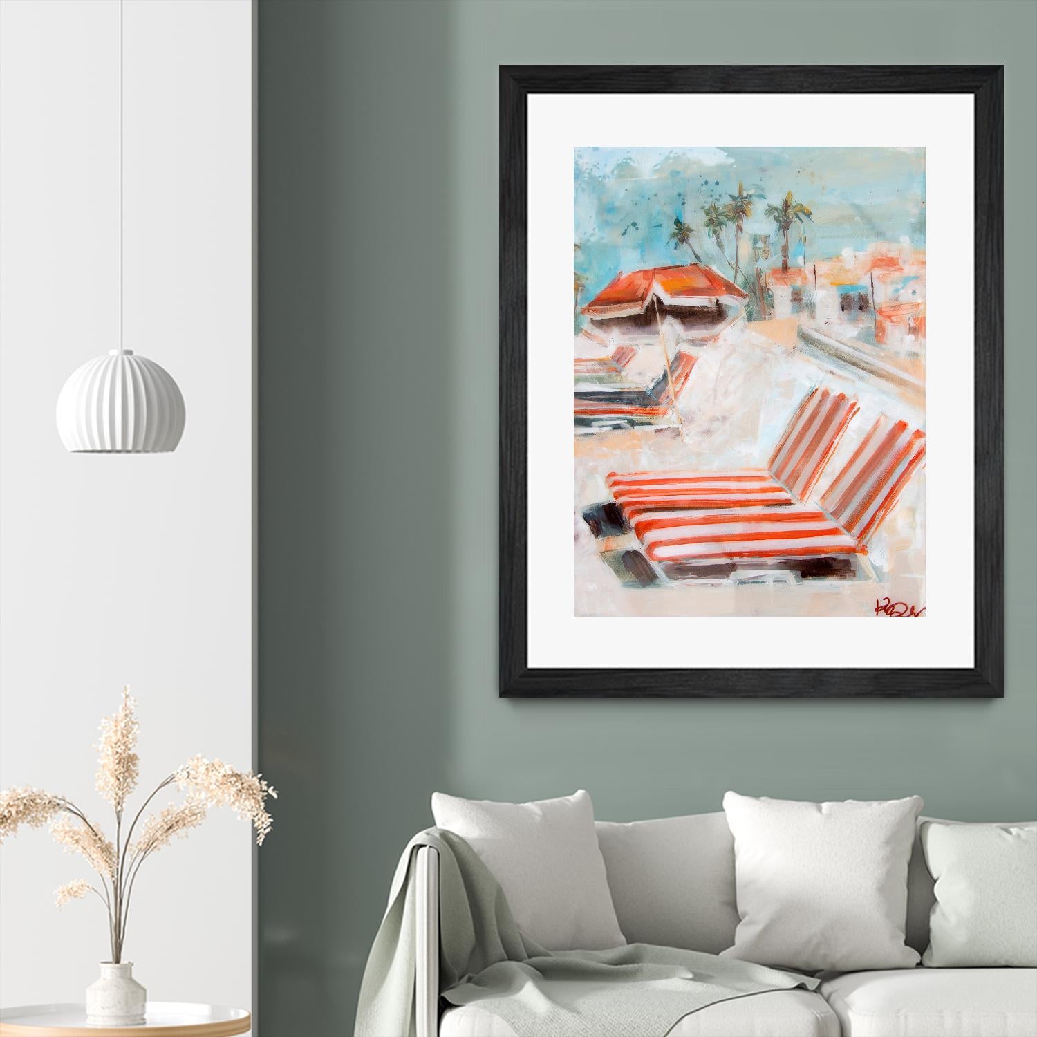 The Lounge by Kym De Los Reyes on GIANT ART - multi coastal, contemporary, landscapes, beaches, palm trees, tropical