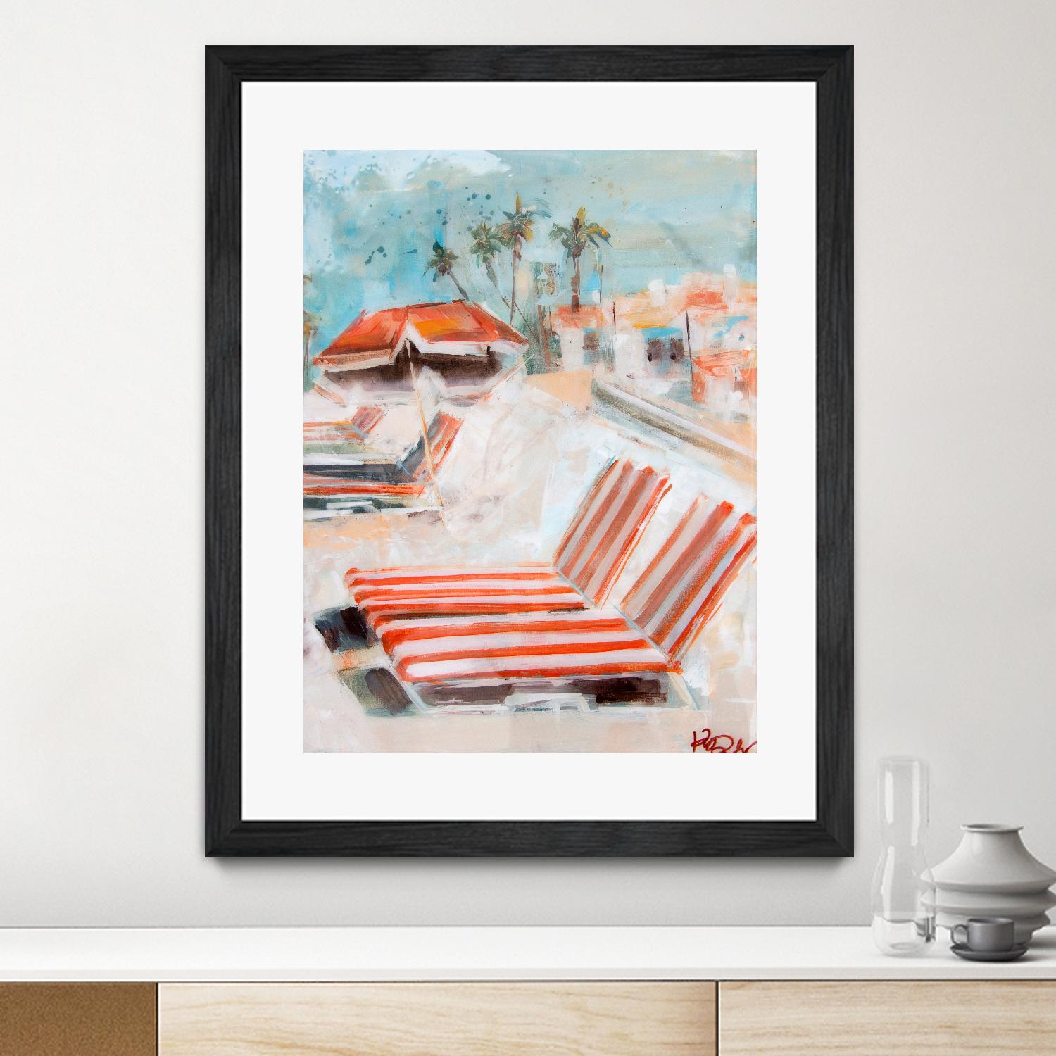 The Lounge by Kym De Los Reyes on GIANT ART - multi coastal, contemporary, landscapes, beaches, palm trees, tropical