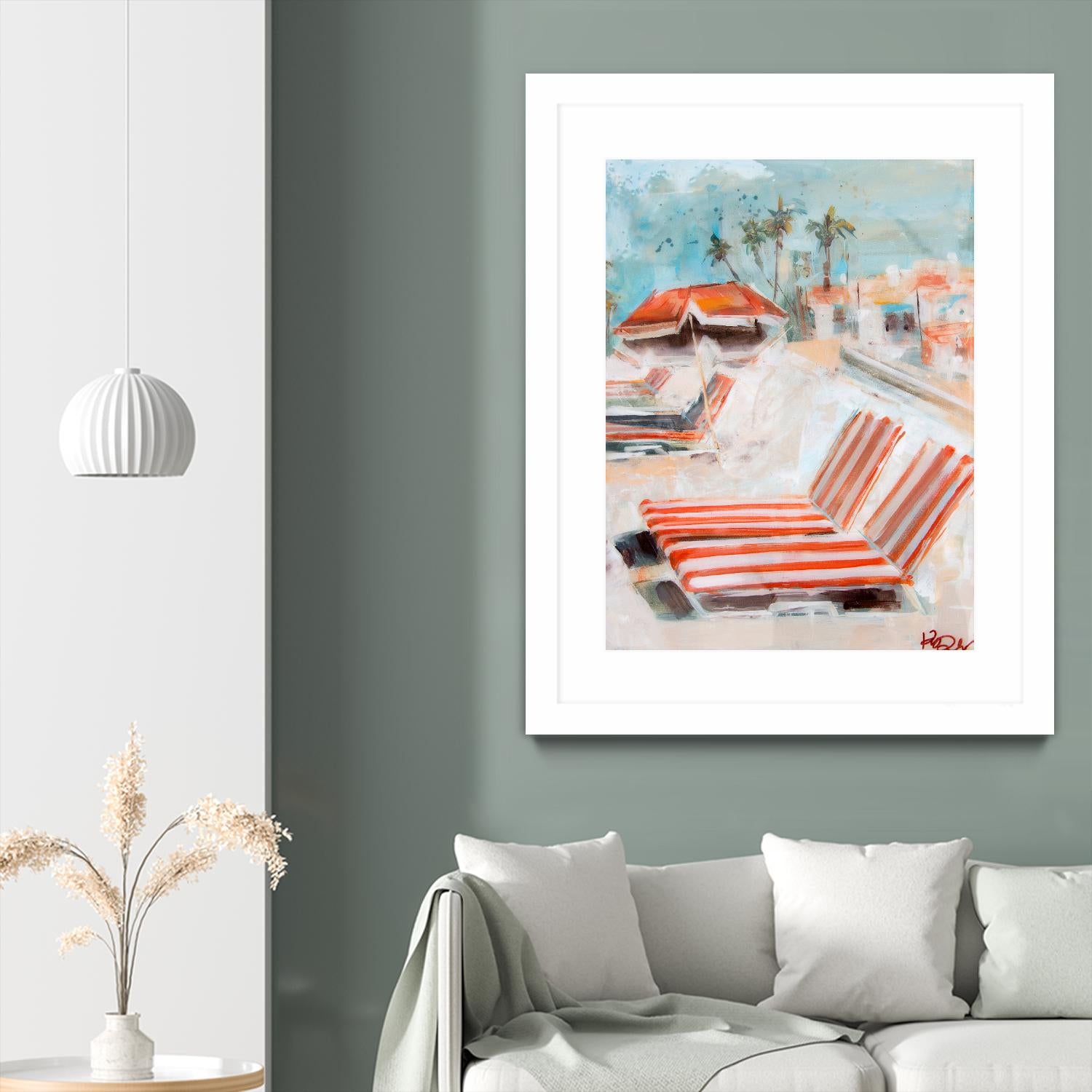 The Lounge by Kym De Los Reyes on GIANT ART - multi coastal, contemporary, landscapes, beaches, palm trees, tropical
