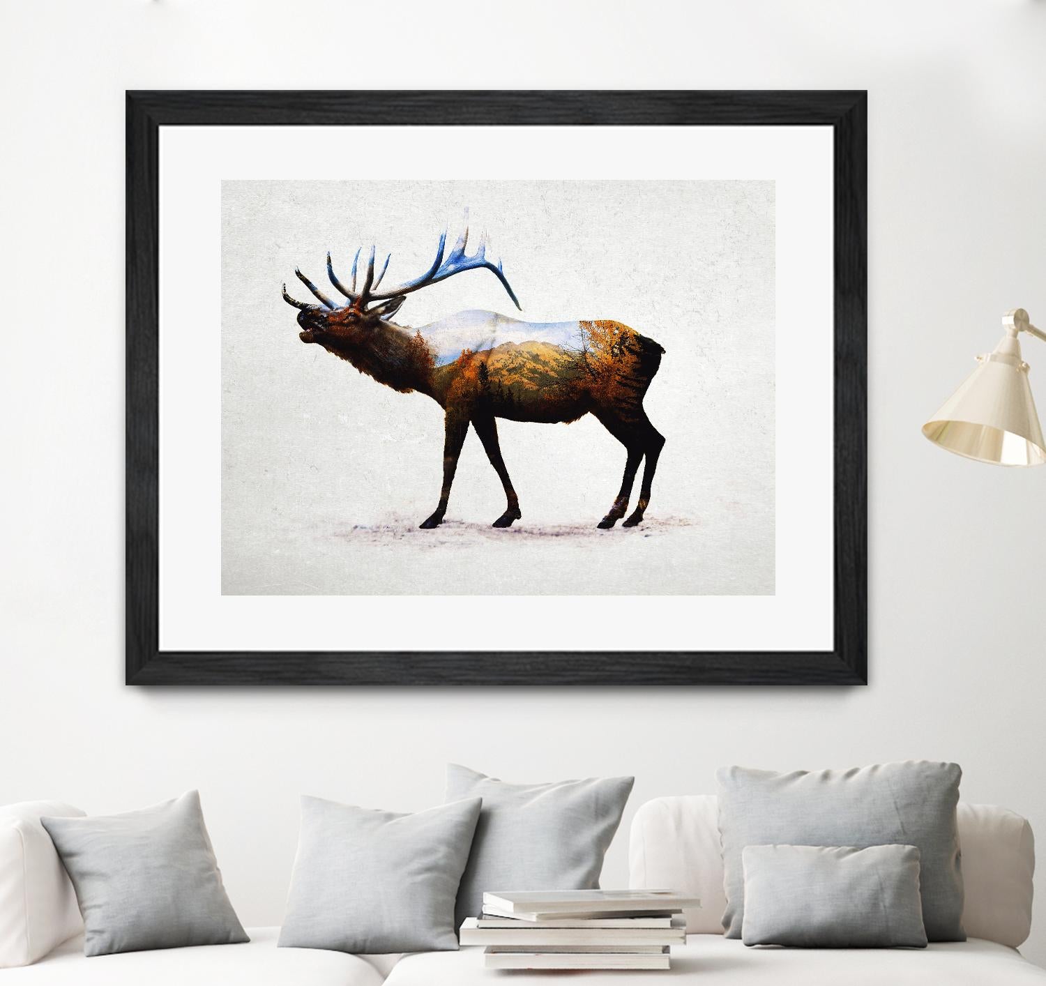 Rocky Mountain Elk by Davies Babies on GIANT ART - white animals