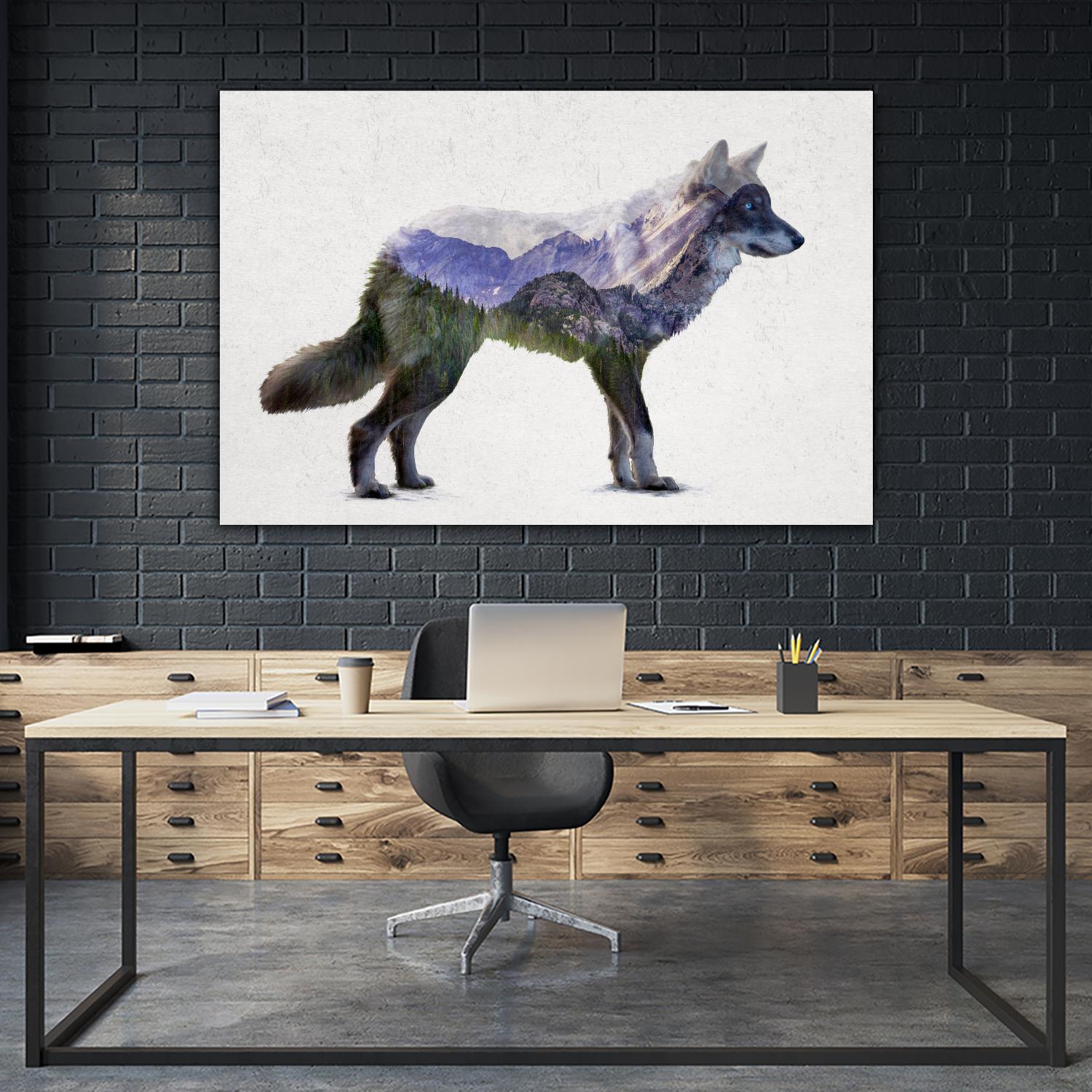 Rocky Mountain Grey Wolf by Davies Babies on GIANT ART - white animals