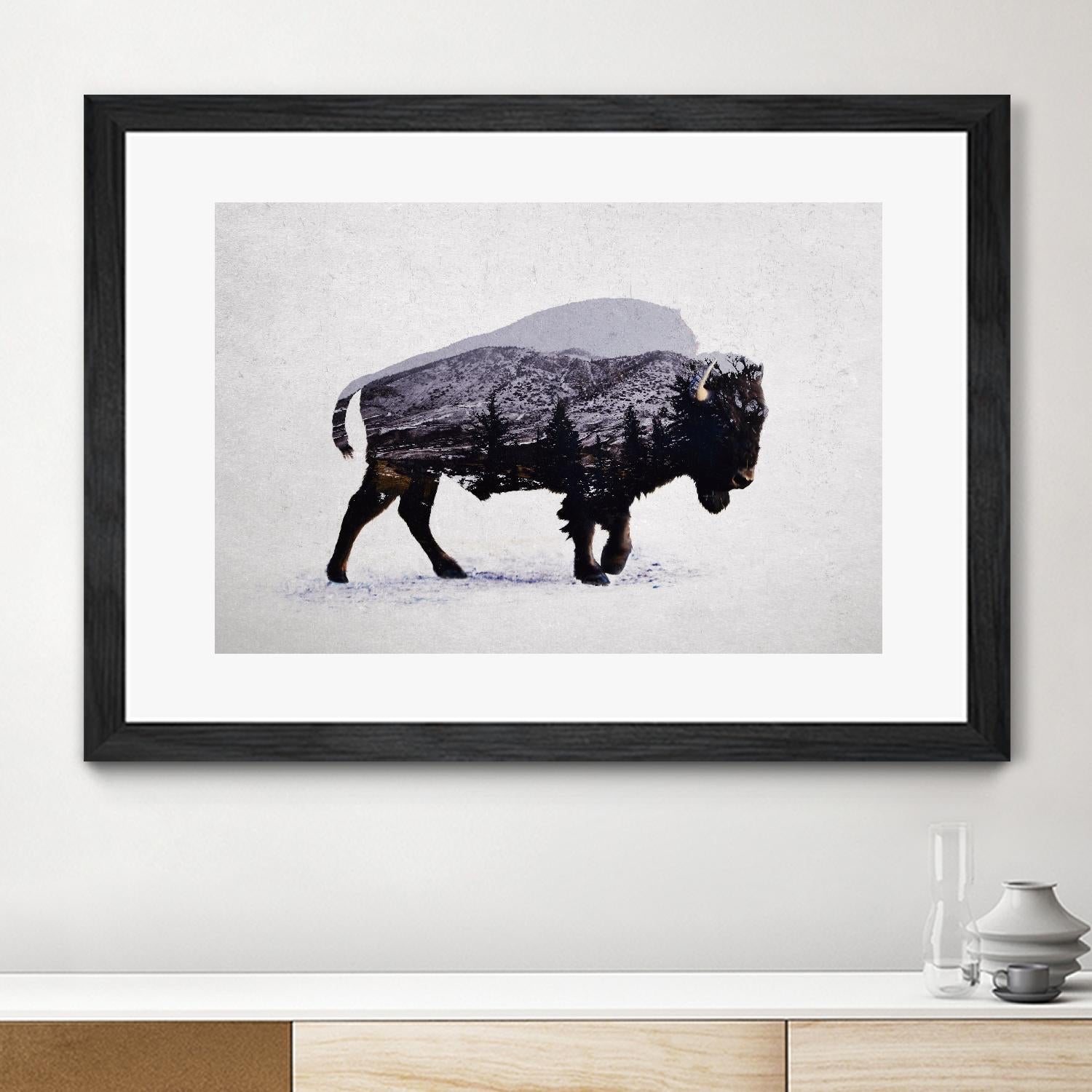 The American Bison by Davies Babies on GIANT ART - white animals