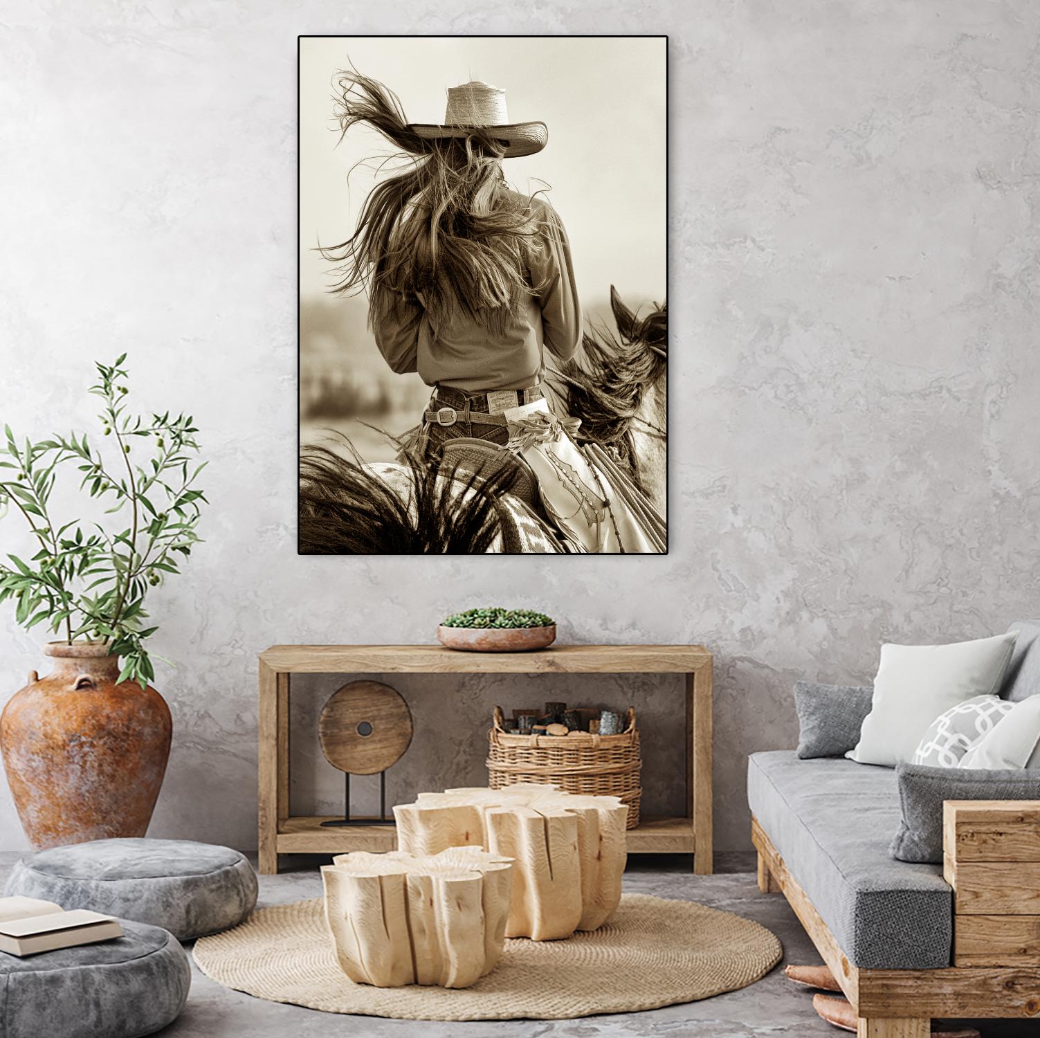 Cowgirl by Lisa Dearing on GIANT ART - beige country look